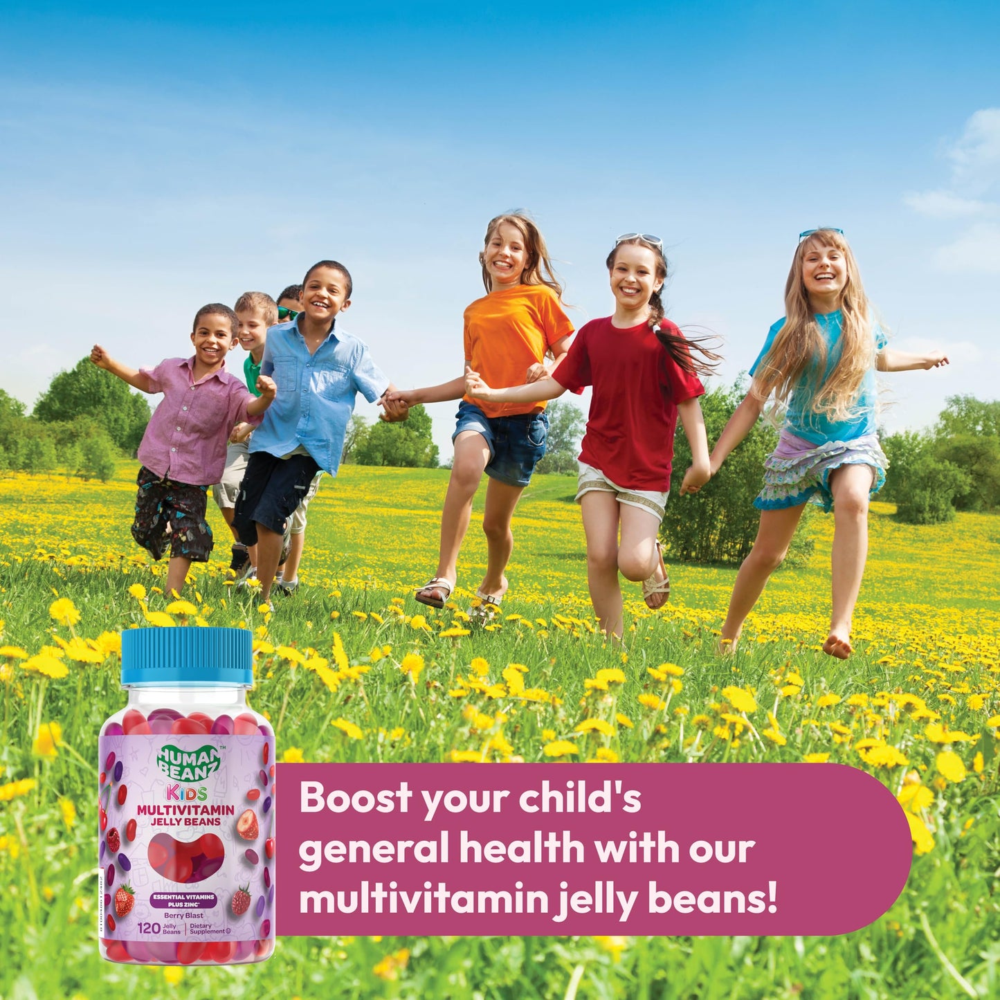Human Beanz Multivitamin Jelly Bean Gummies Gummy, 120 Count