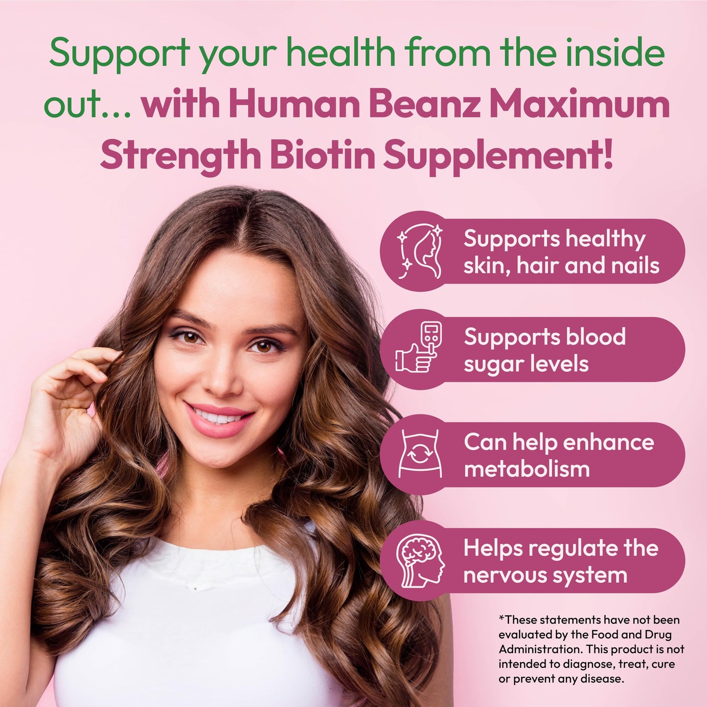 Human Beanz Biotin Jelly Bean Gummy Vitamins, Gummy, 120 Gummies