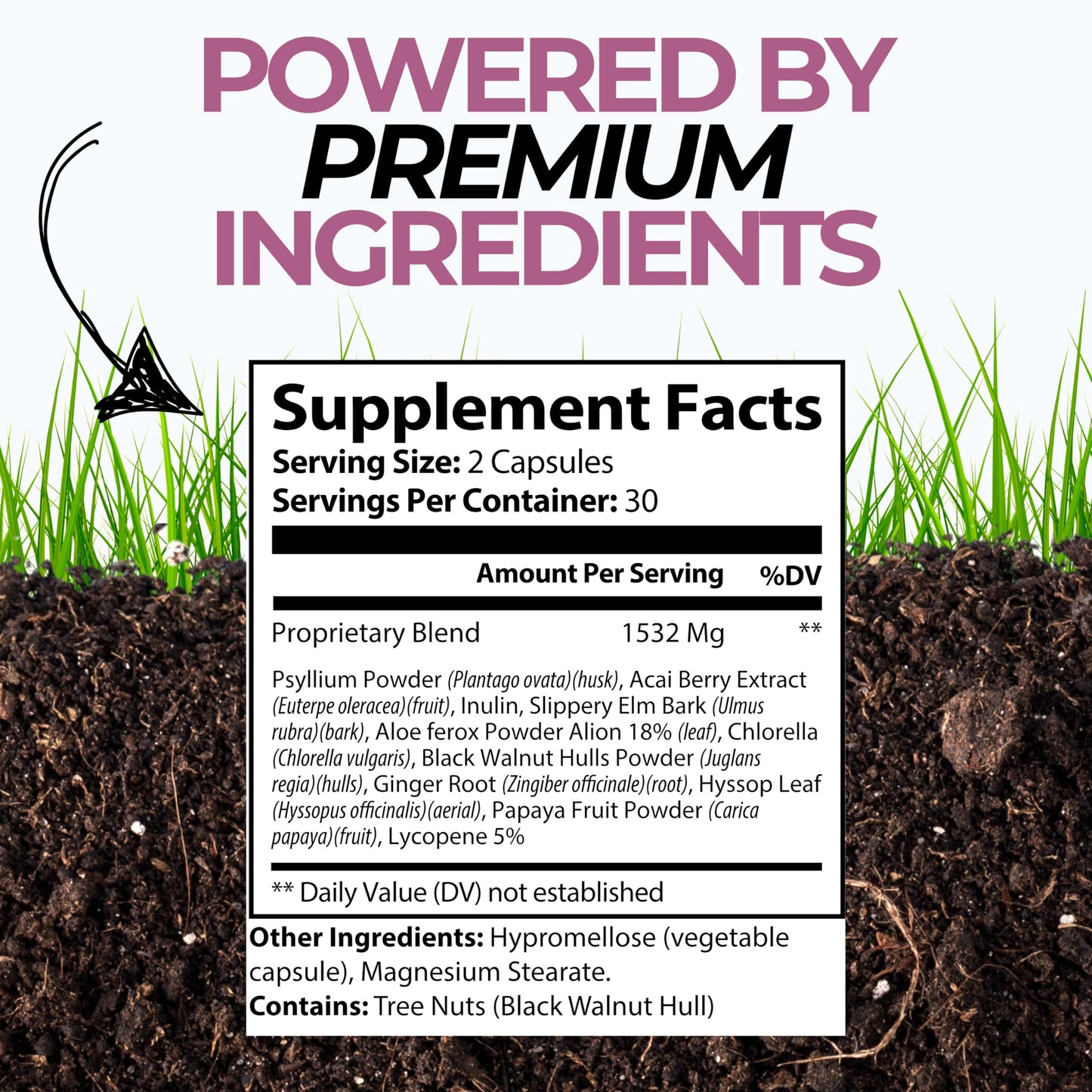 Get Green, Human Acai Berry & Psyllium Fiber for Gentle Detox and Digestive Wellness – Natural Formula with Aloe Ferox, Chlorella & Slippery Elm 60 Capsules