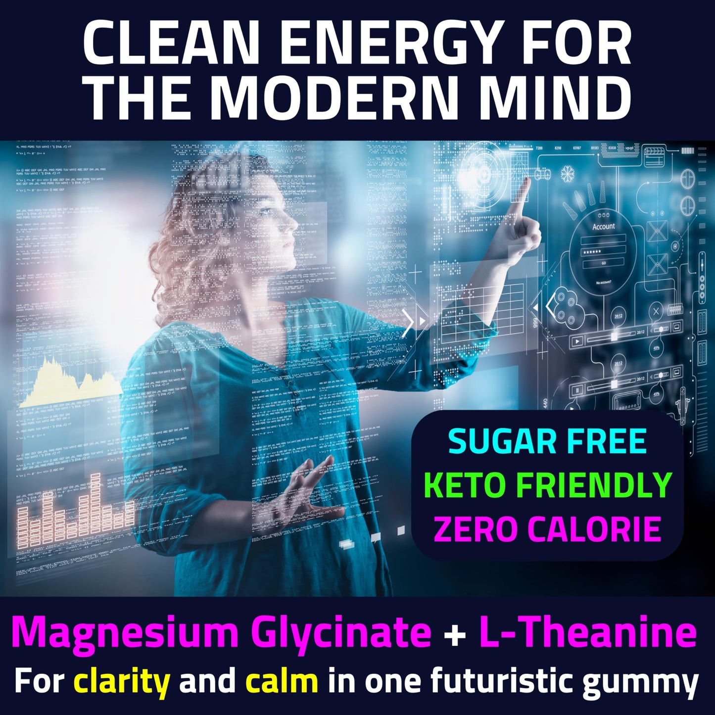 SHIZAM Alpha GPC Teacrine Magnesium L-Threonate & Glycinate Complex L-Theanine Methylliberine Gummies 60 Count