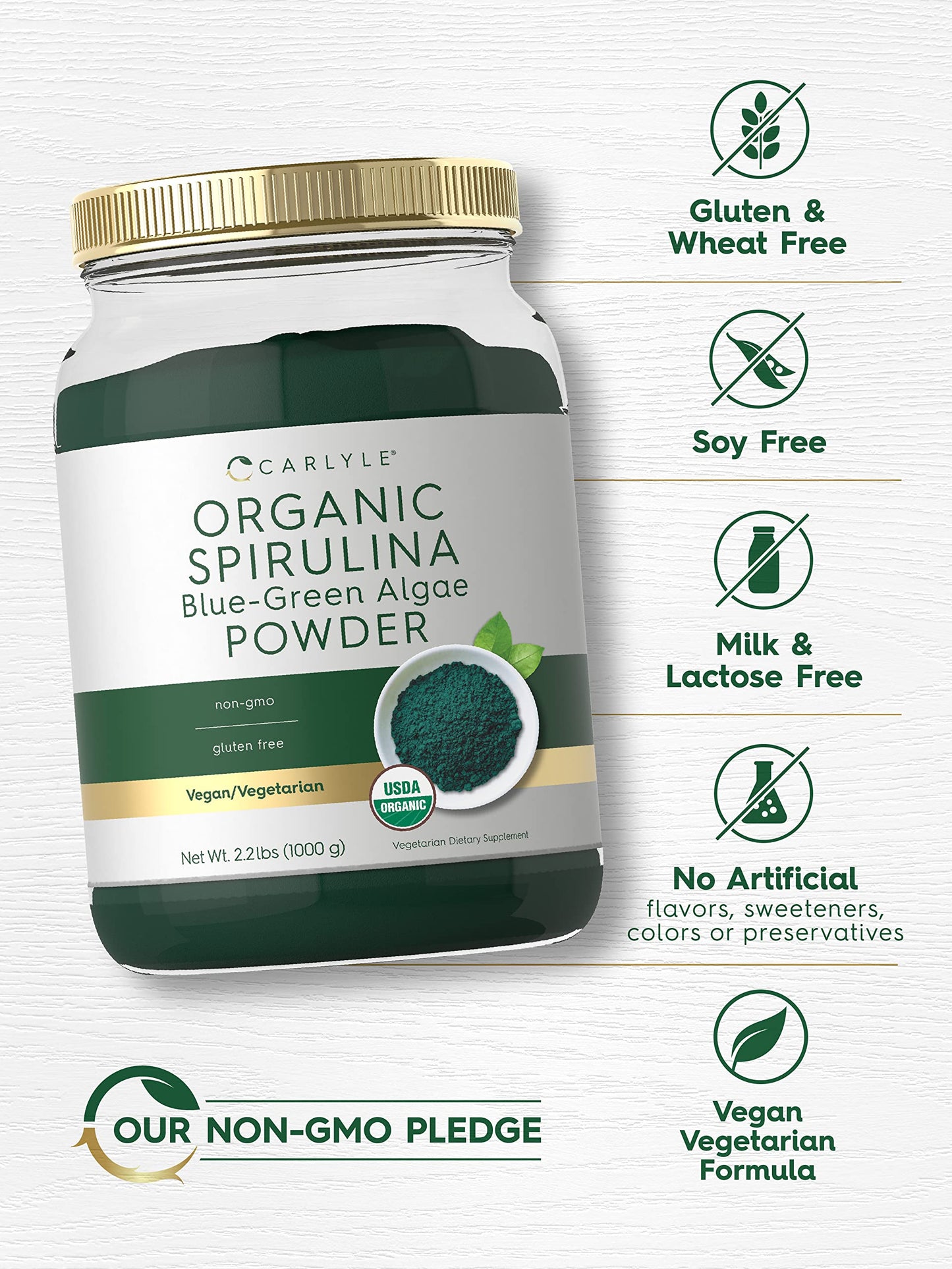 Carlyle Organic Spirulina Powder 35.2 Ounces