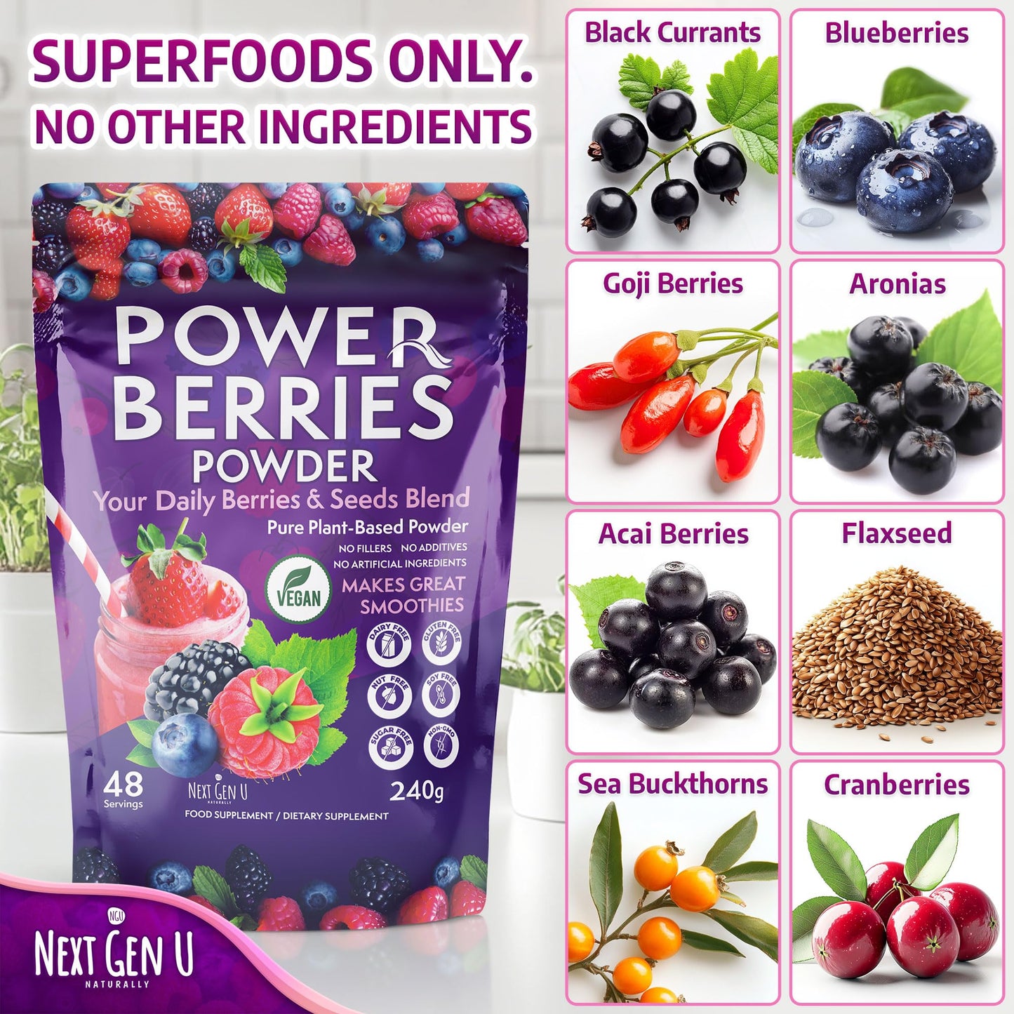 NGU Next Gen U Super Berry Powder 8.47 Ounce