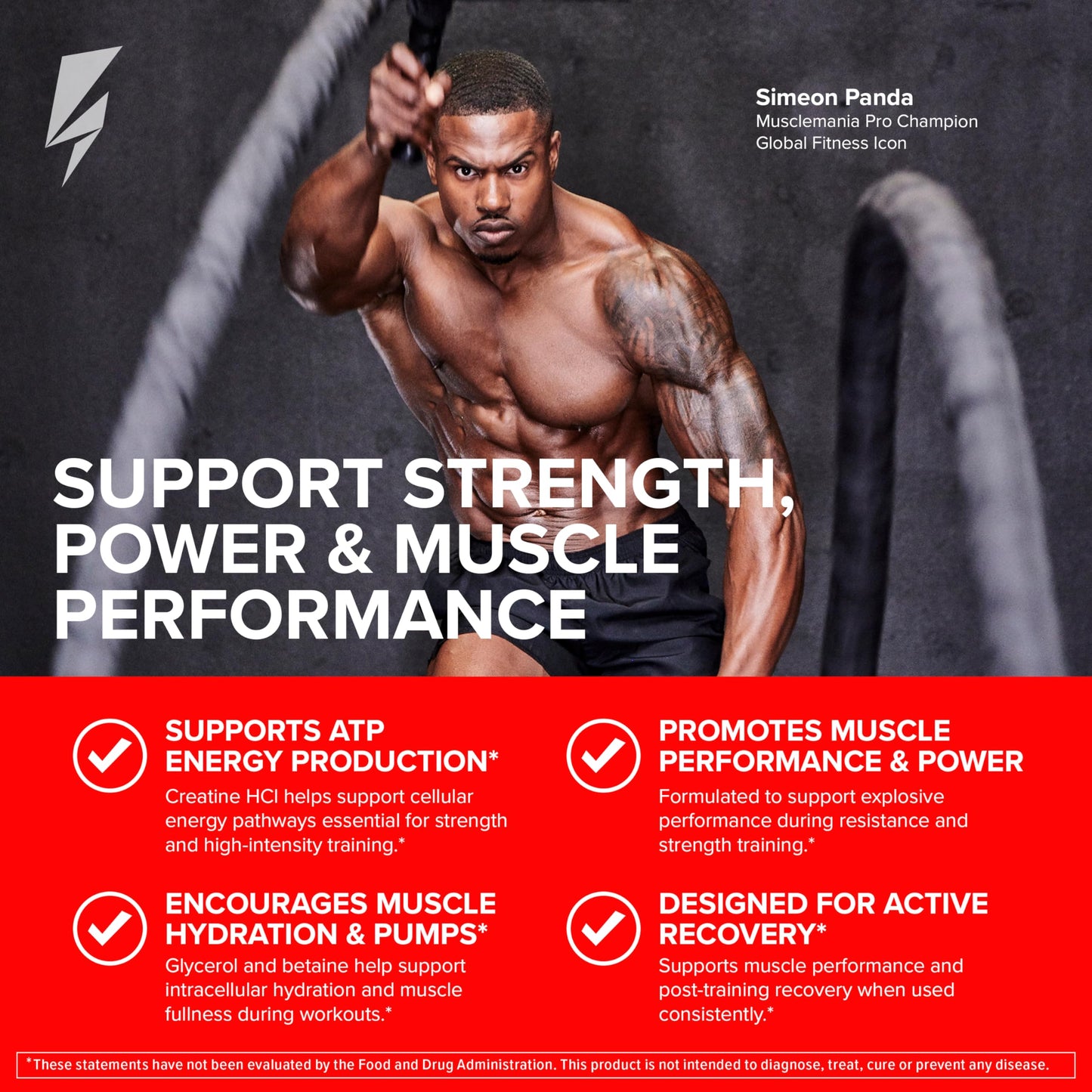 InnoSupps Max Strength HCl Pre Workout Creatine HCl Powder 7.2 Ounce