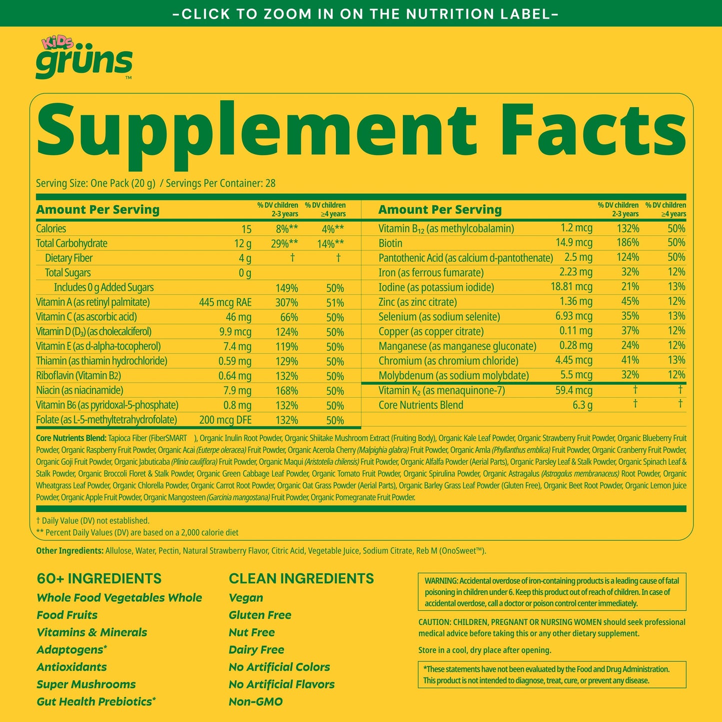 Grüns Kids Multivitamin Greens Gummies 168