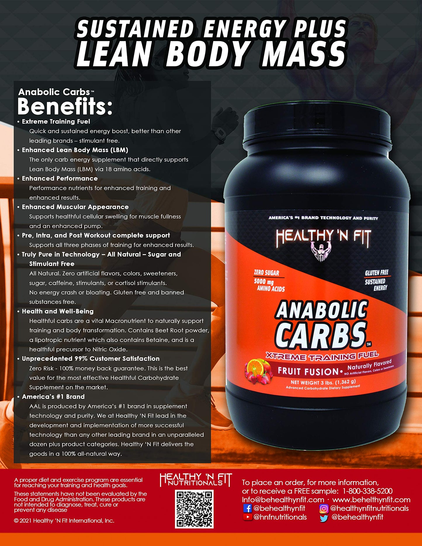 Healthy 'N Fit Anabolic Carbs Powder 48 Servings