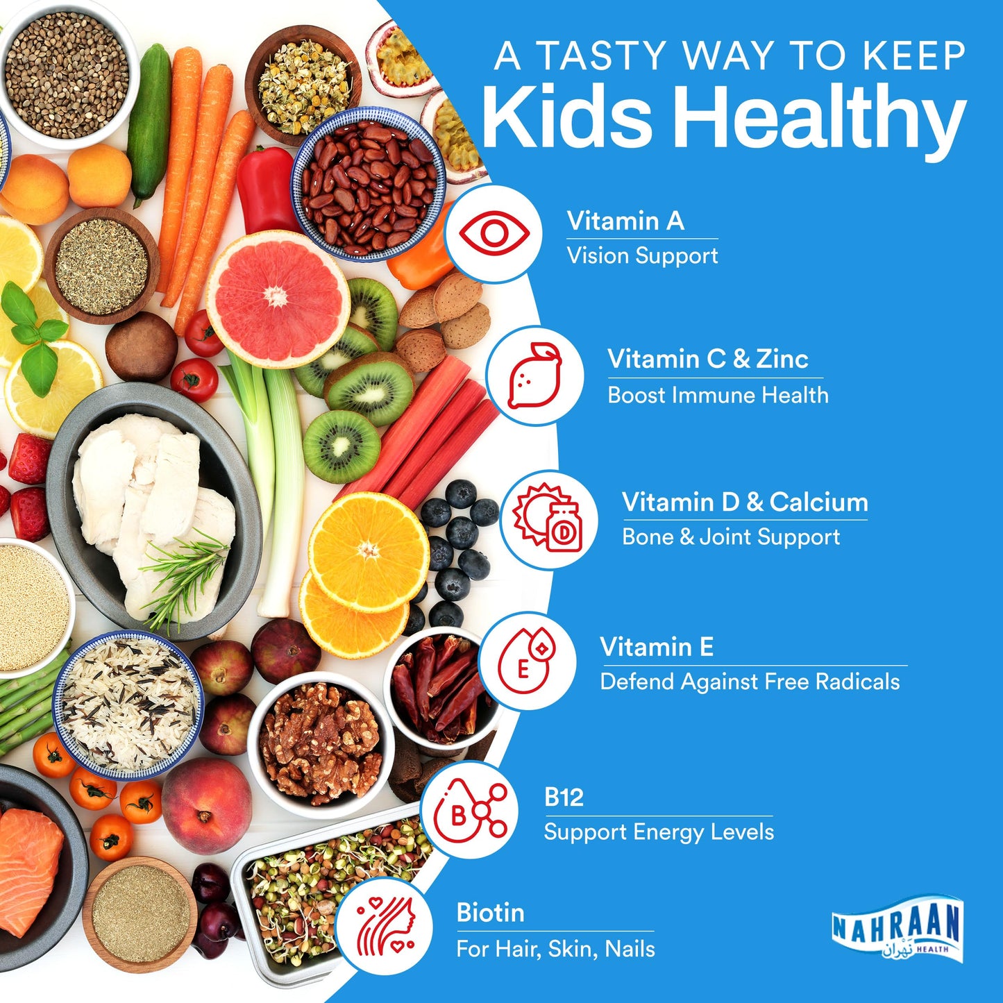 NAHRAAN HEALTH Halal Multivitamins for Kids Gummies 90 Count