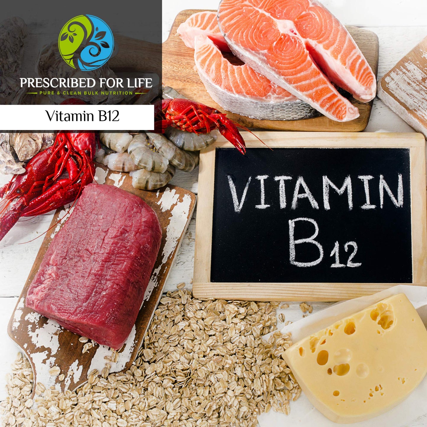 Prescribed For Life Vitamin B12 - Vitamin B-12 1% ON DCP (Cyanocobalamin) Powder 176.55 Ounce