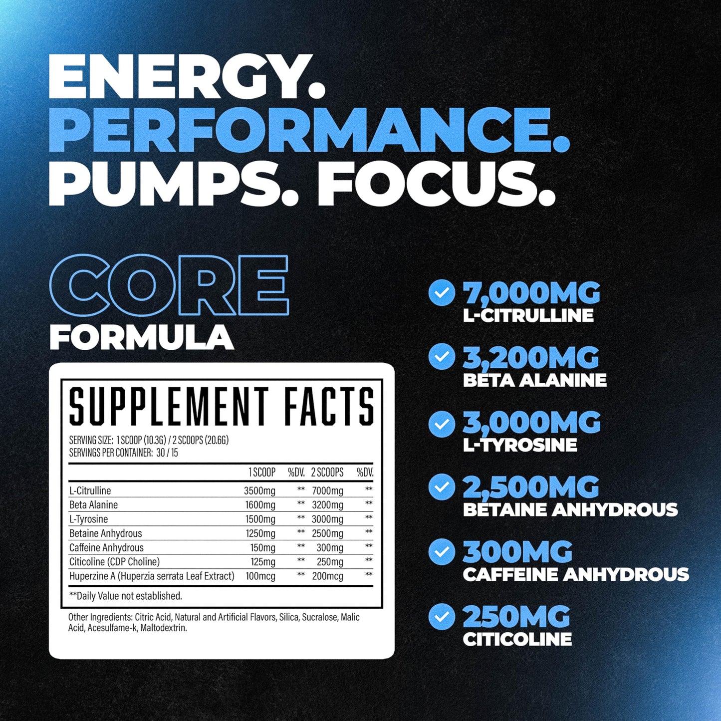 Huge Supplements Wrecked Core All-in-One Pre-Workout Powder, 30 Servings