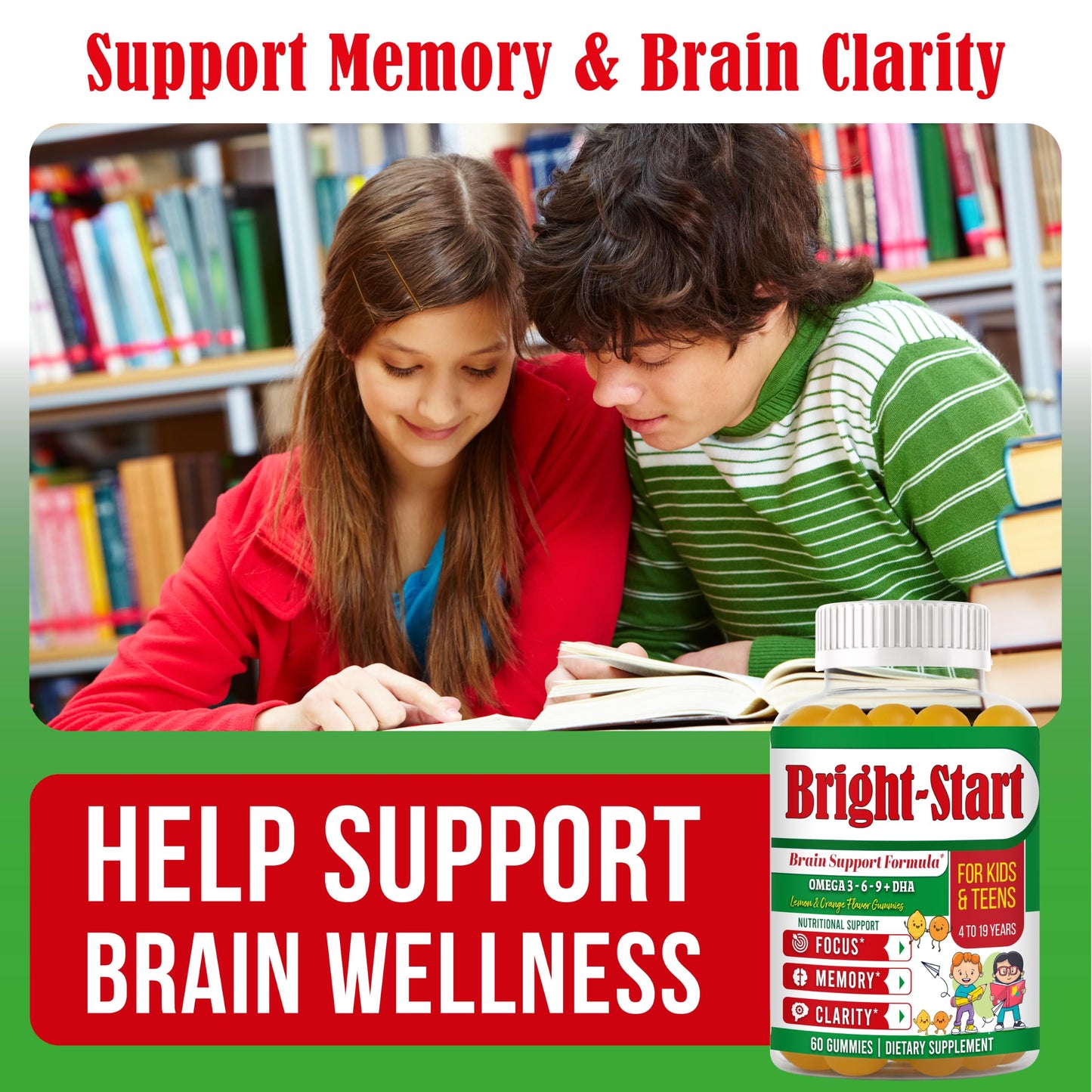 Celebrity LifeStyle Product BrightStart Focus Gummies for Kids & Teens Gummy 60 Count