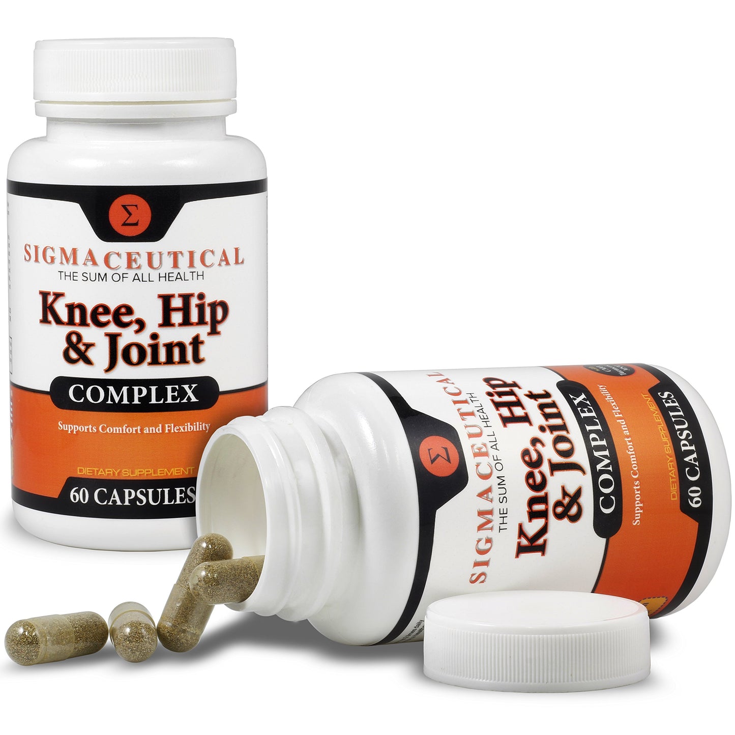 Sigmaceutical Advanced Joint Support for Knees & Hips with Hyaluronic Acid Turmeric Curcumin MSM Capsules, 60 Count