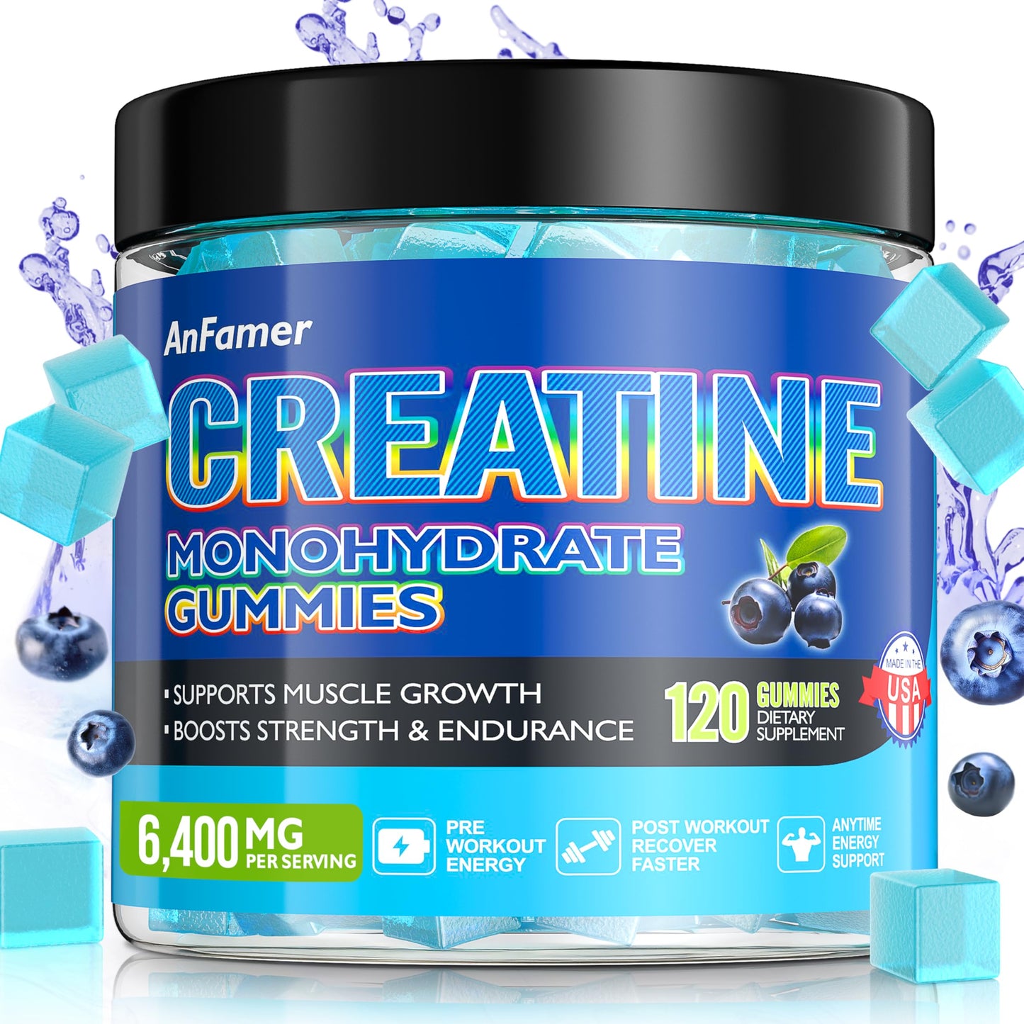 AnFamer Creatine Monohydrate Gummies 120 Count