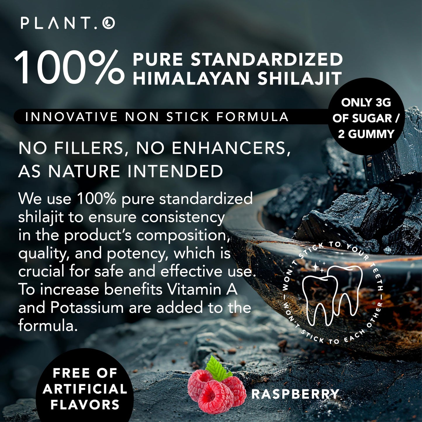 PLANT.O NUTRITION Shilajit Gummies for Men & Women, 60 Count