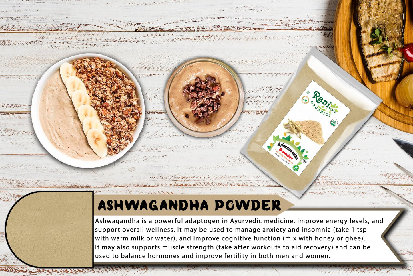Rani Brand Authentic Indian Products Ashwagandha Powder 7 Ounce