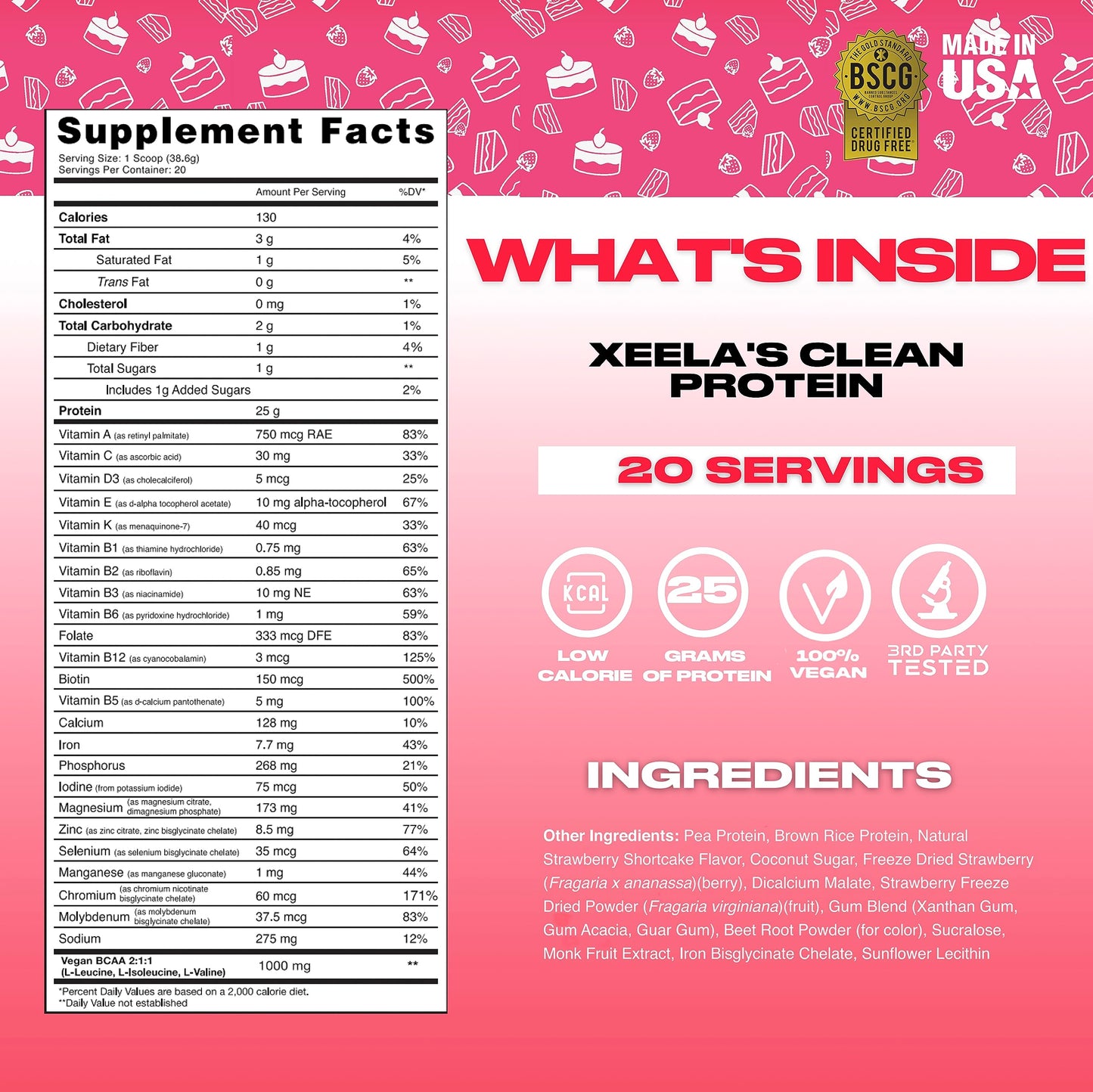 XEELA Plant Based Vegan Protein Powder, 1.62 lb