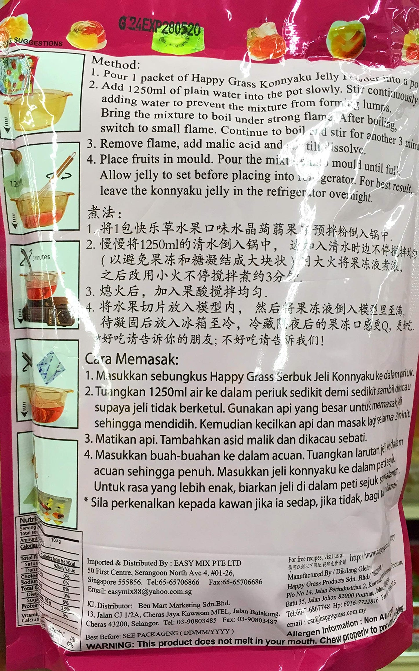 Happy Grass Konnyaku Jelly Powder with Fruit Flavour (Mix Fruit) Powder 10.6527