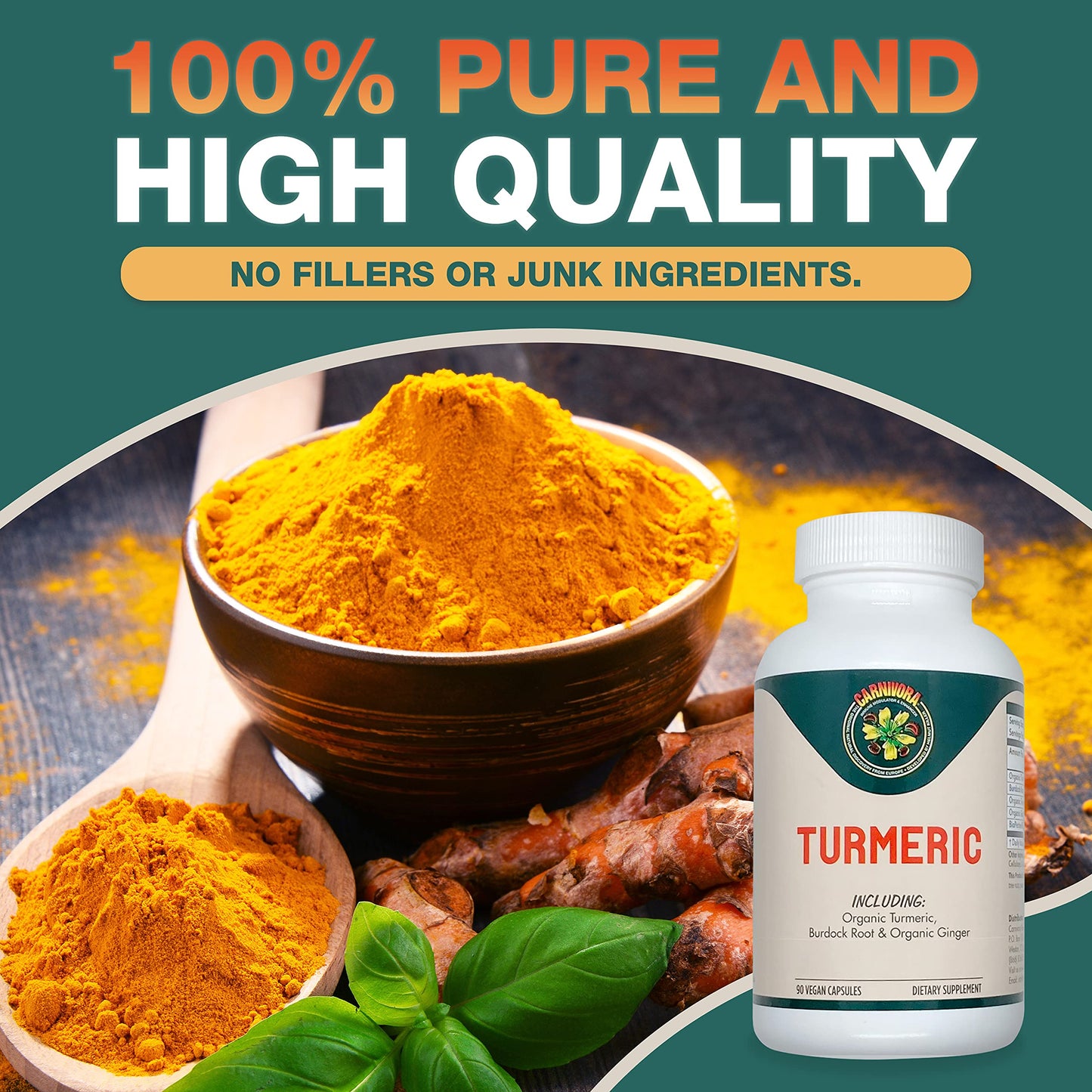 Carnivora Turmeric – Support for Joints and Digestive Health Capsules, 90 Count