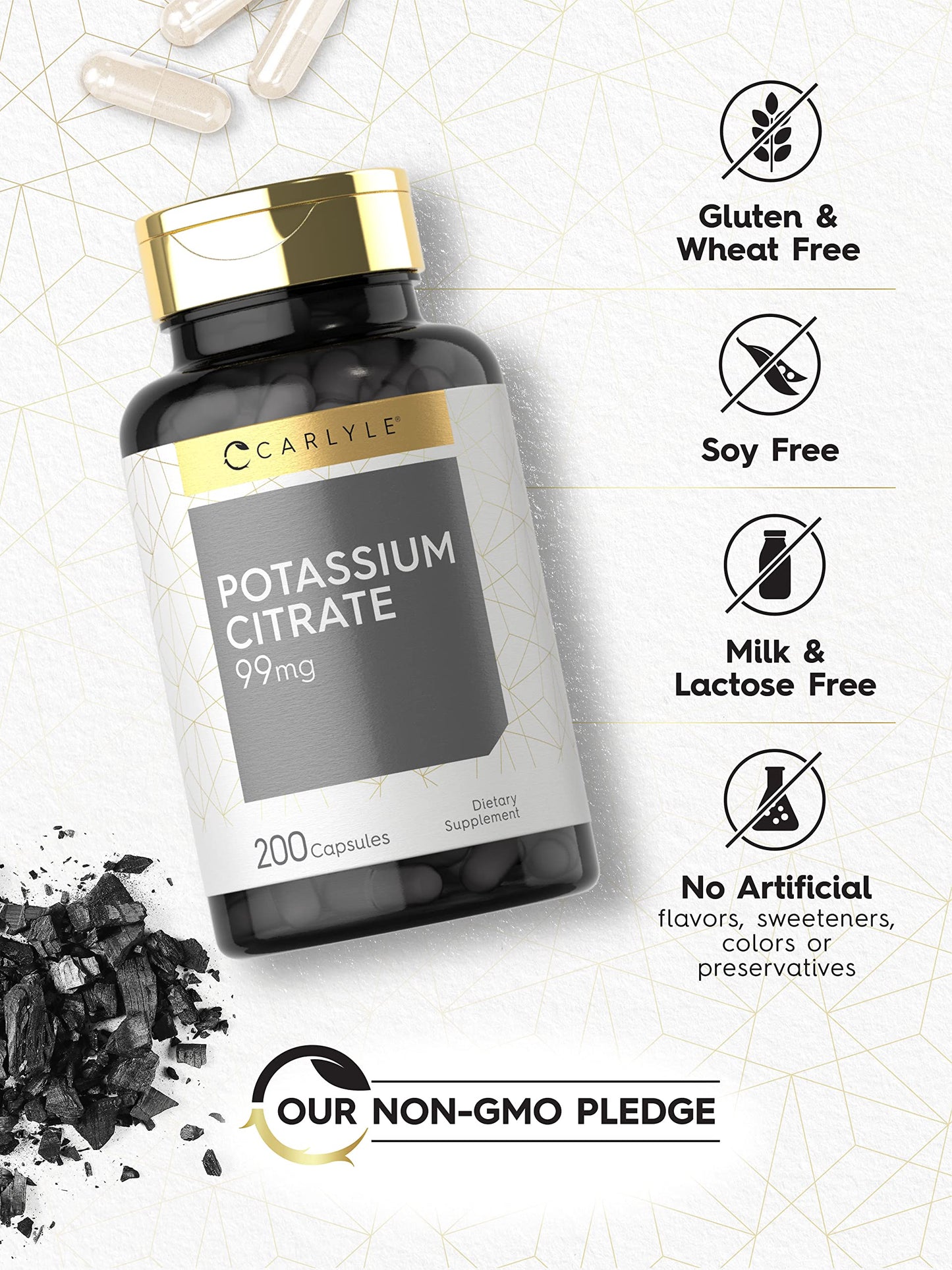 Carlyle Potassium Citrate 99mg Capsules, 200 Count