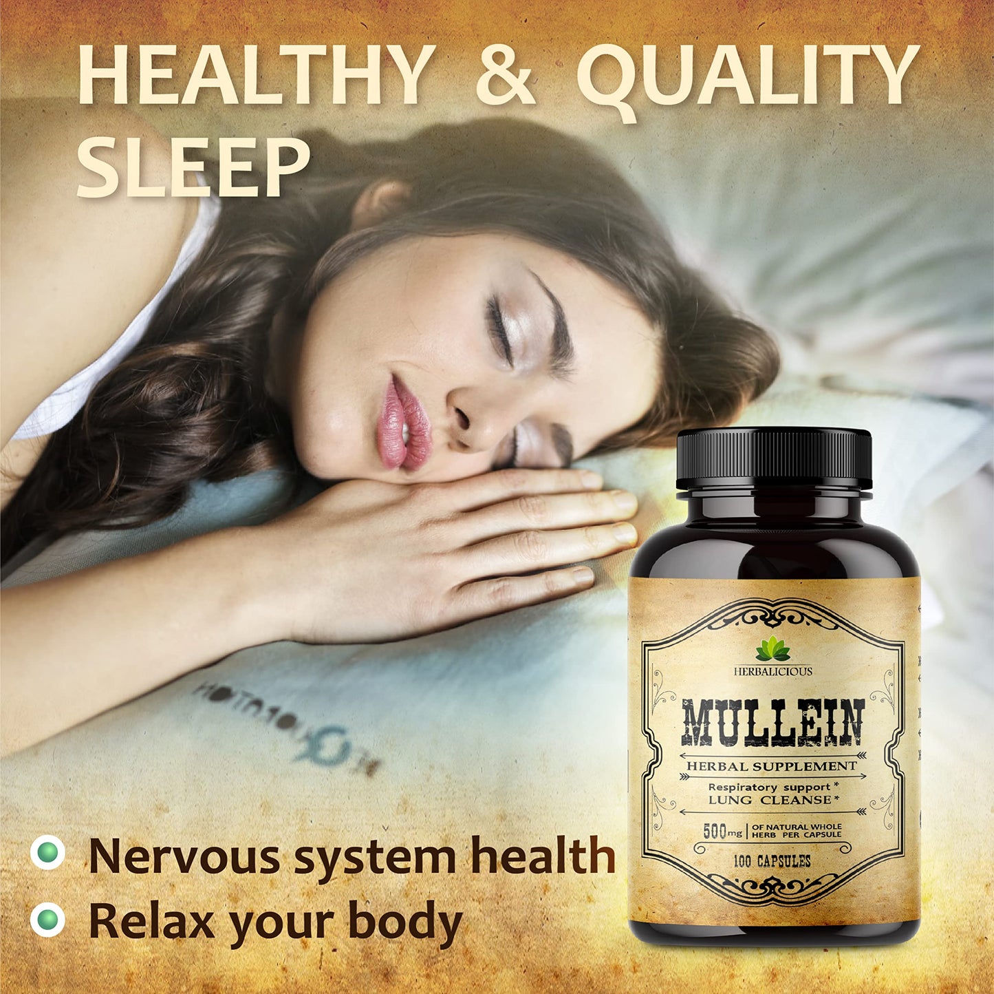 HERBALICIOUS Mullein Leaf Extract 100 Capsules