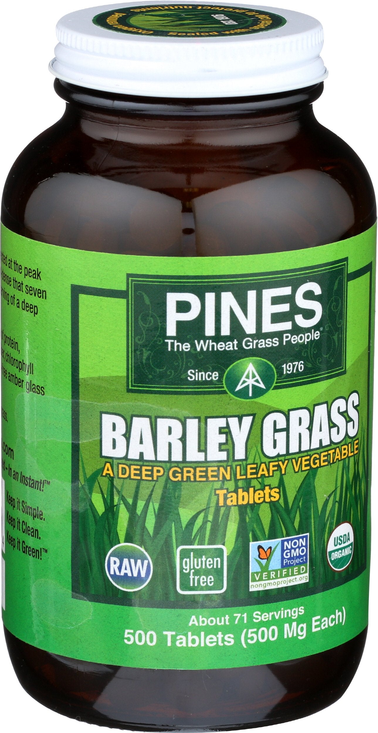 Pines Organic Barley Grass Tablets, 500