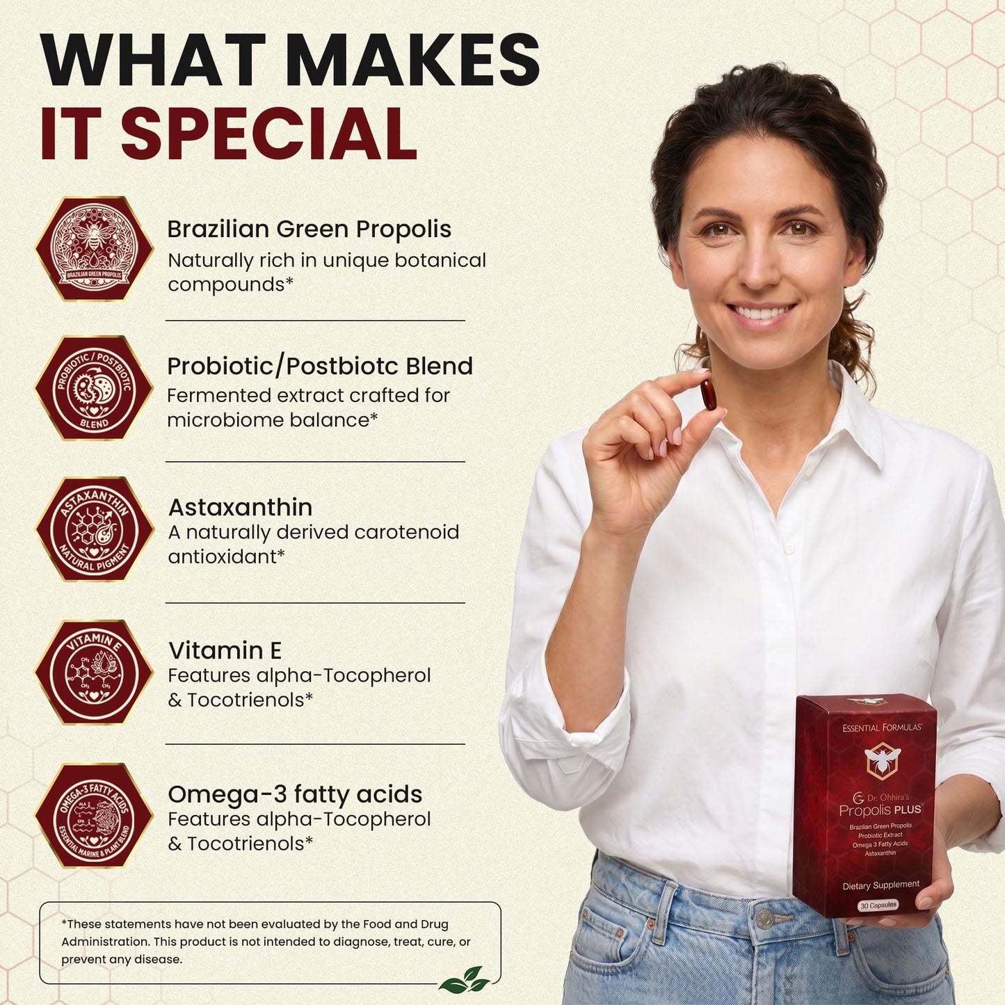 Essential Formulas Dr Ohhira's Propolis Plus Bee Propolis Capsule 30 Count
