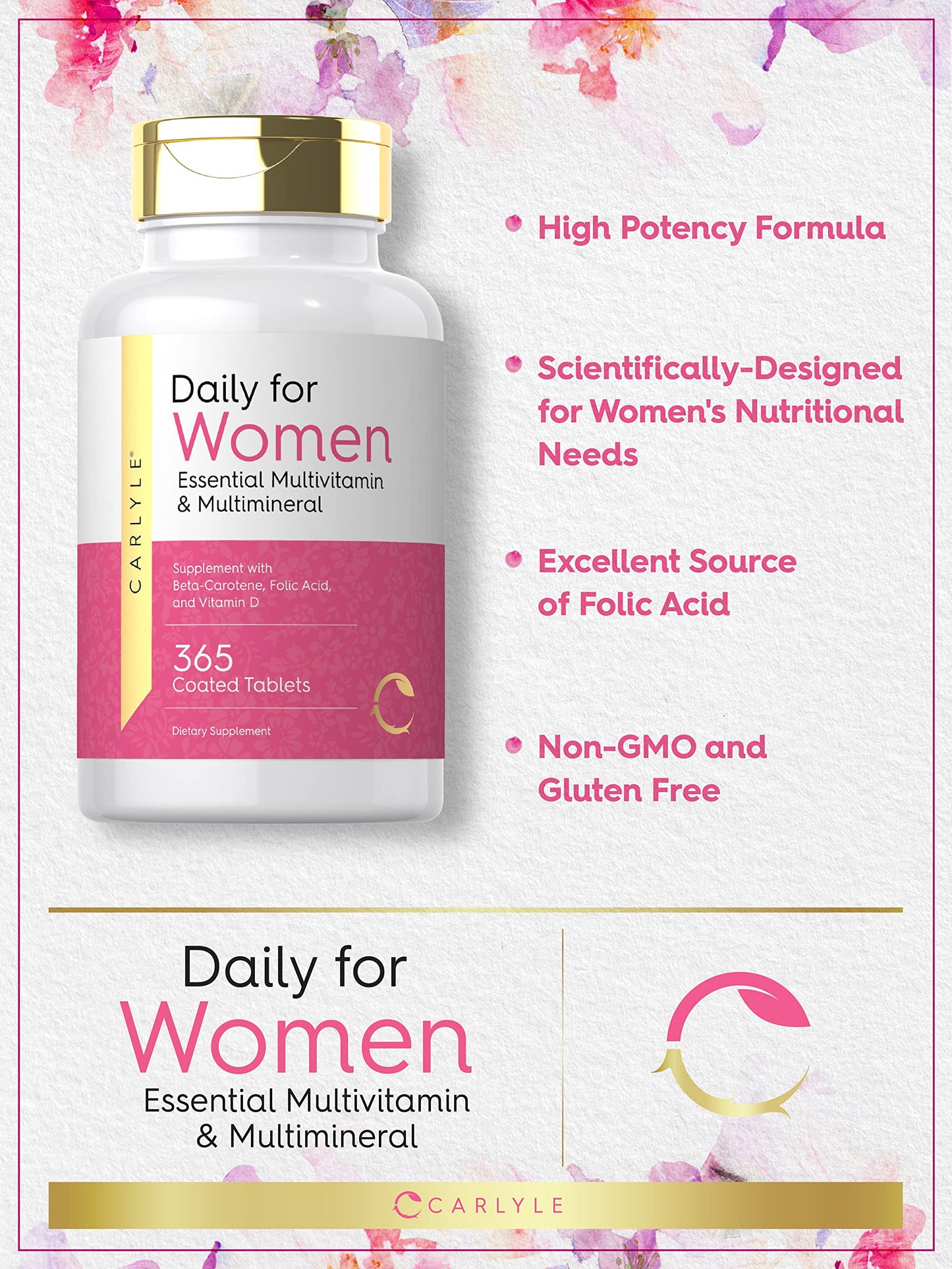 Carlyle Multivitamin and Multimineral for Women Tablet, 365 Count