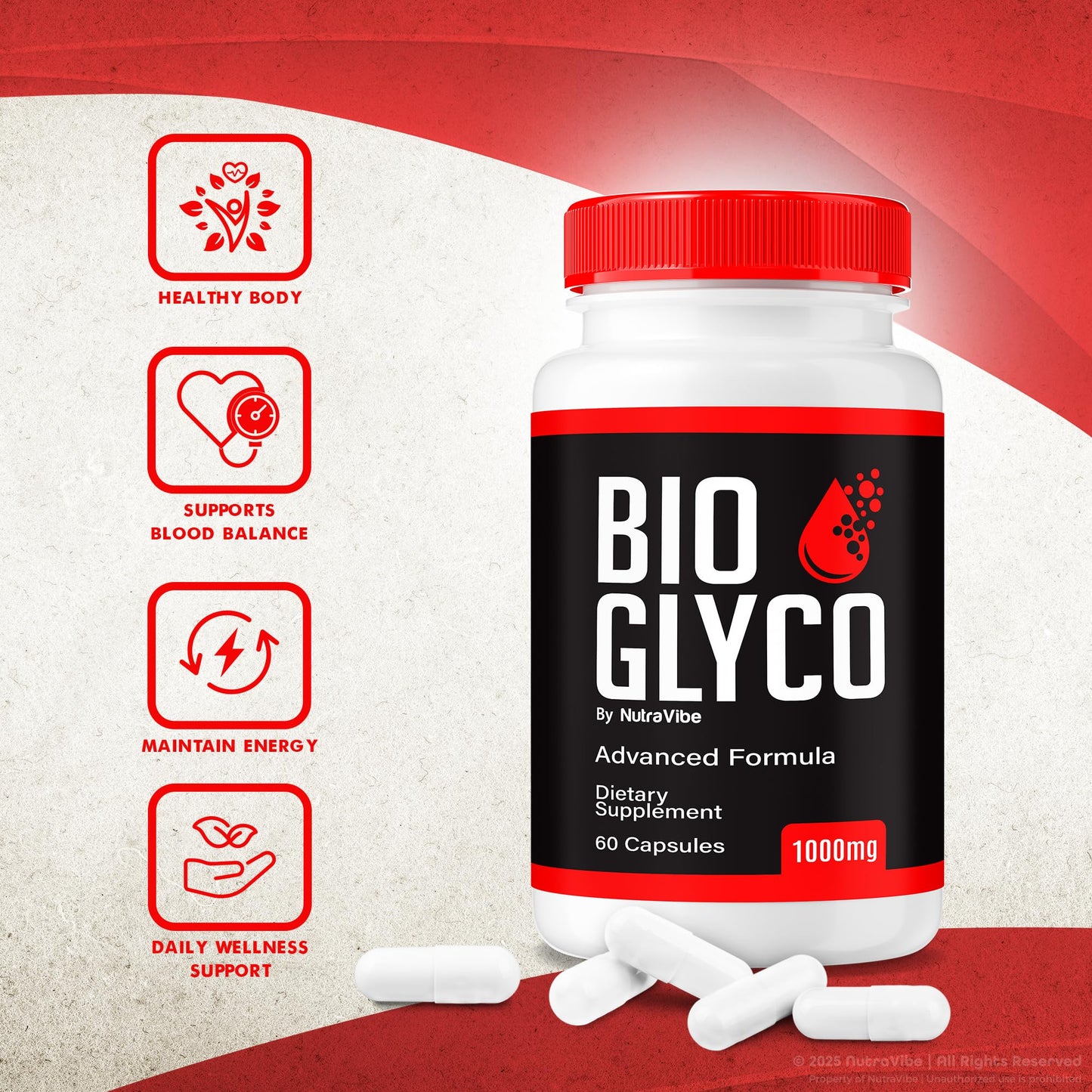 NutraVibe Bio Glyco Capsules, 60 Count