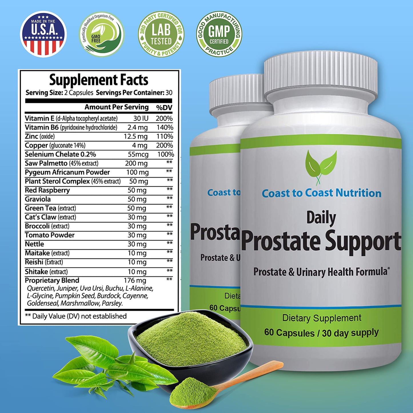 Coast to Coast Nutrition Prostate Formula Capsules, Saw Palmetto & More, 60 Count