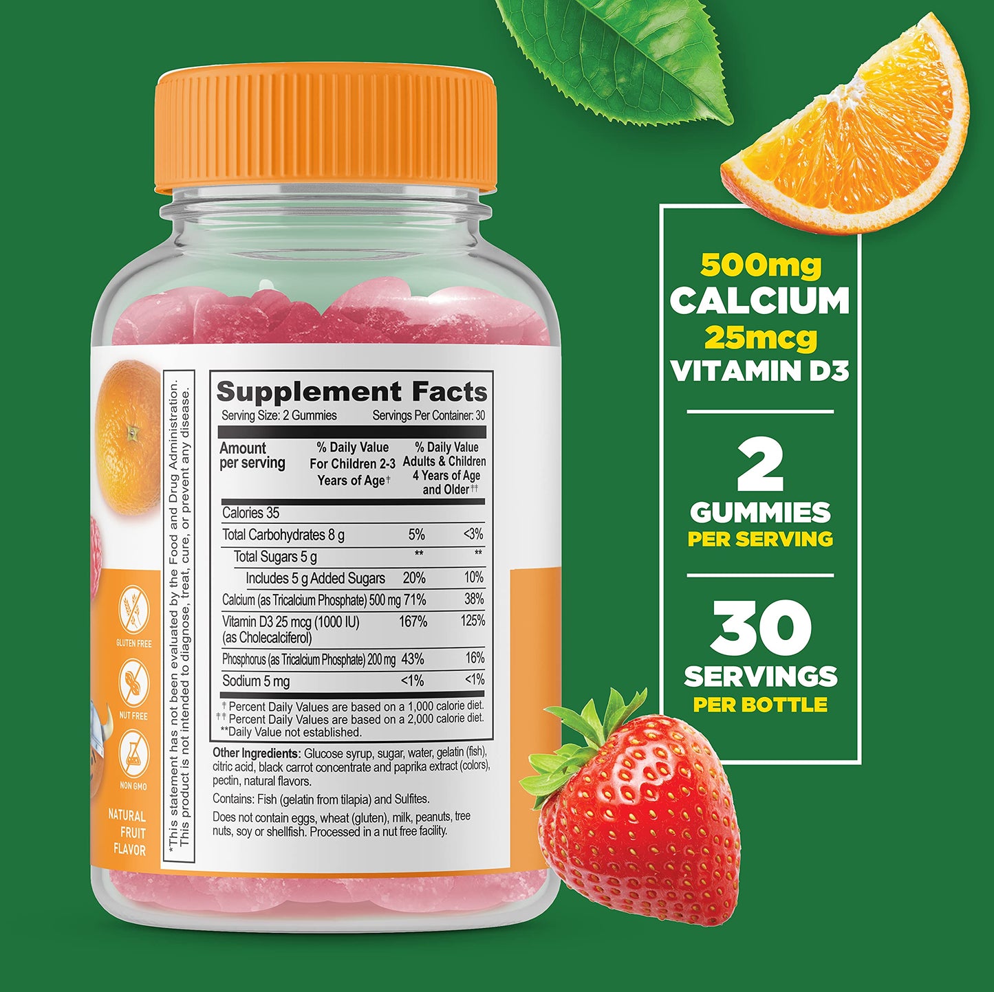 VitaWorks Lifeable Calcium with Vitamin D Kids Chewable Gummies - 180-Count