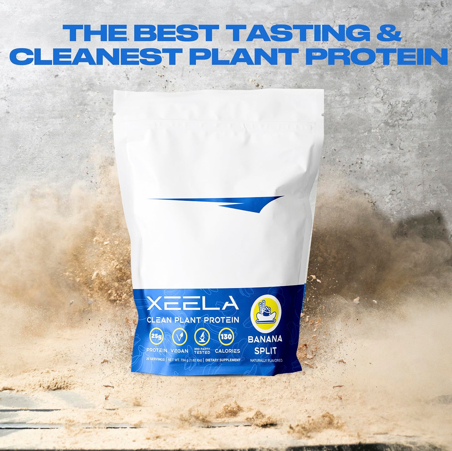 XEELA Plant Based Vegan Protein Powder Banana Split, 1.62 lb