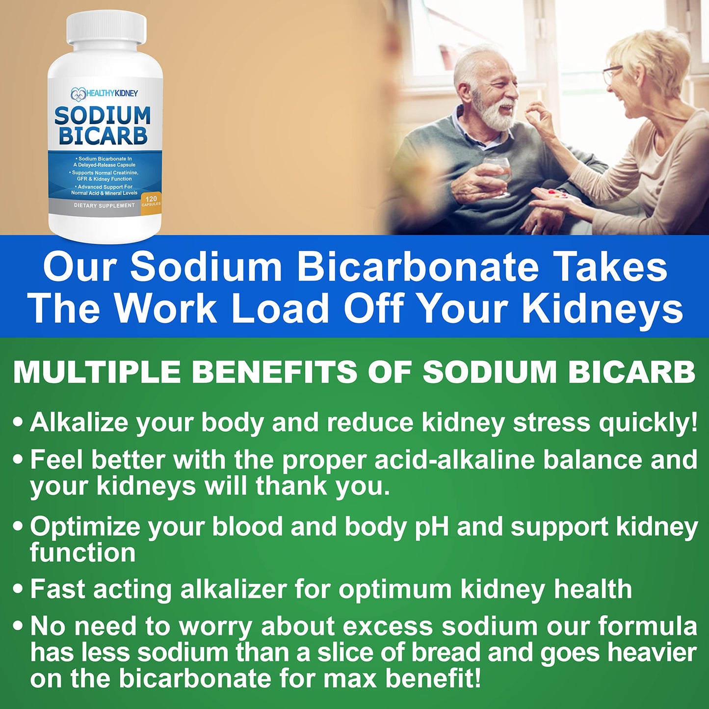 Kidney Restore Sodium Bicarbonate Capsule 120 Count