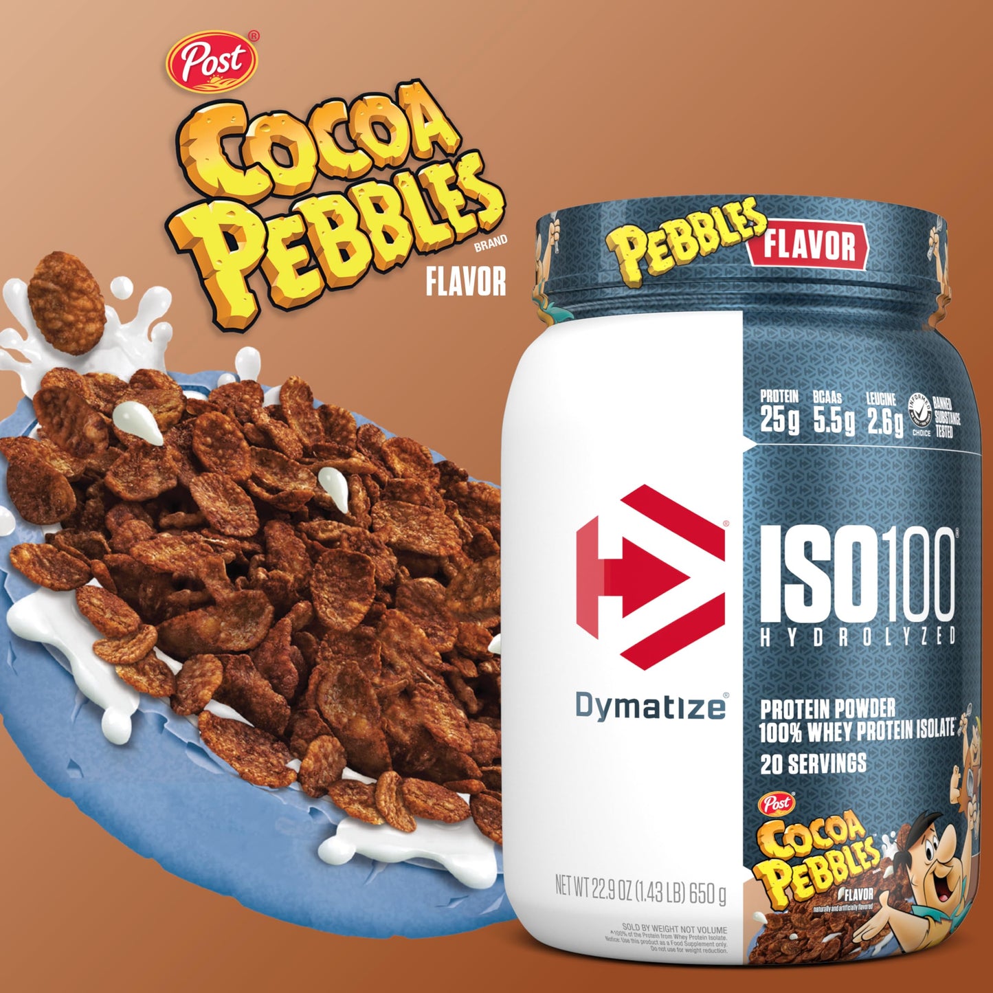 Dymatize ISO100 Whey Protein Isolate Powder Cocoa Pebbles, 21.5 Servings