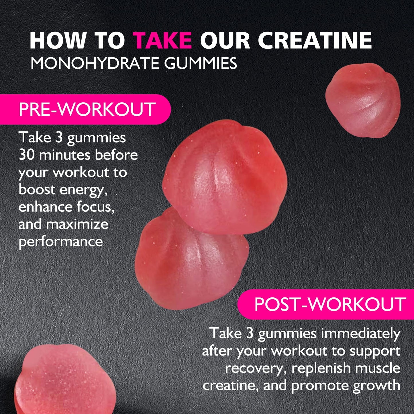 BEAST BITES Nutrition Creatine Monohydrate Gummies 135 Count