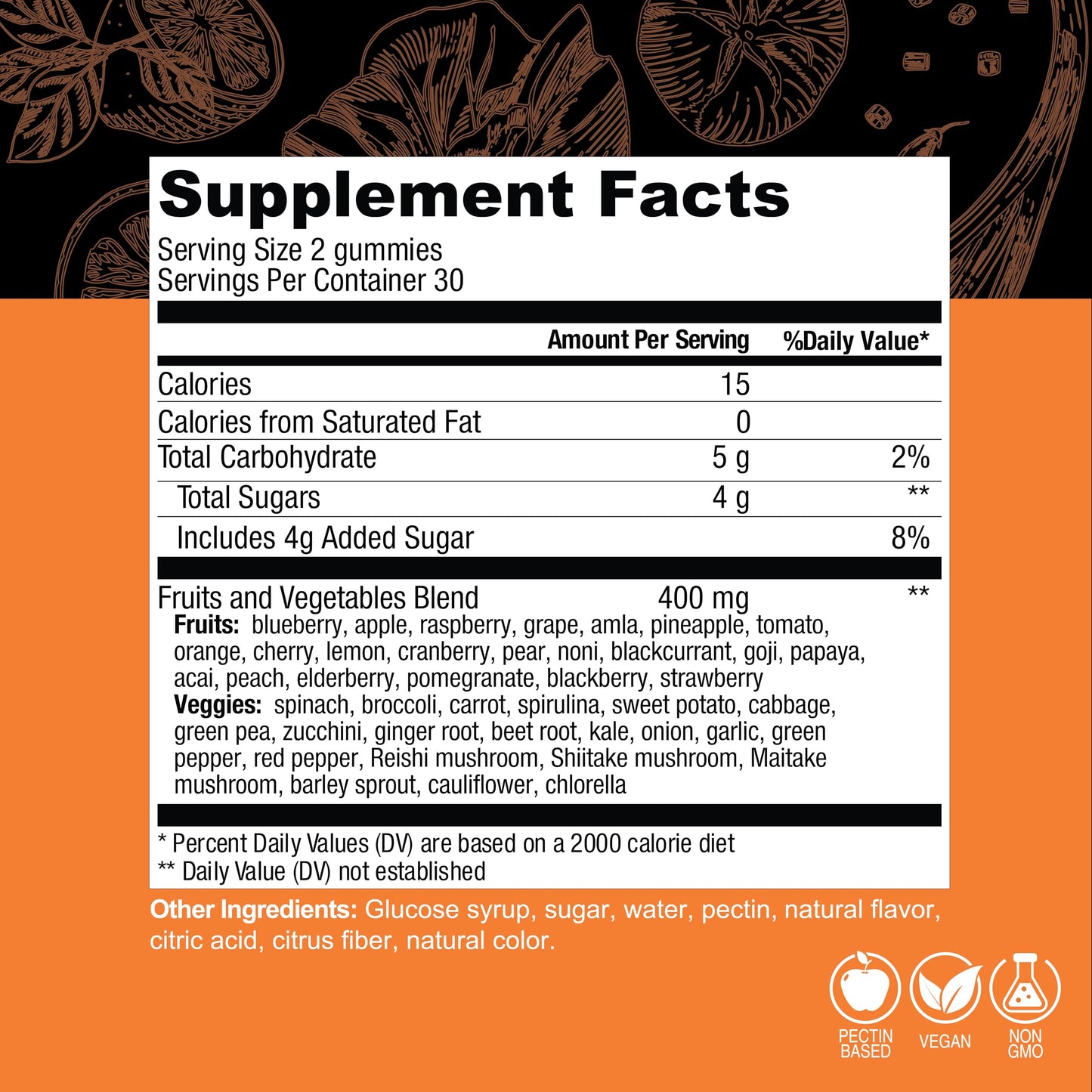 Country Farms Fruits and Veggies Gummies Gummy 60 Count
