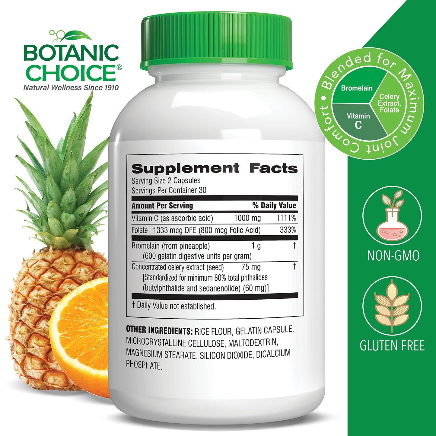 Botanic Choice Uric Acid Complex Supplement - Foot Joint Support - 60 Capsules
