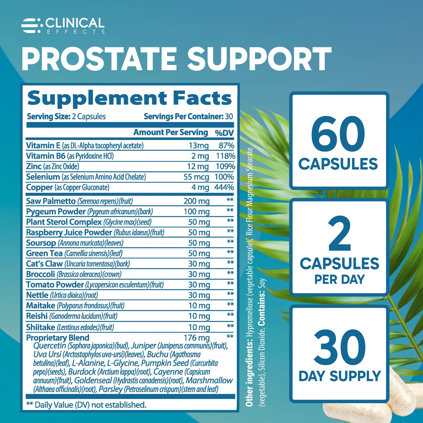 Clinical Effects Prostate Health Supplement - Prostate Support and Men's Health Formula 60 Capsules