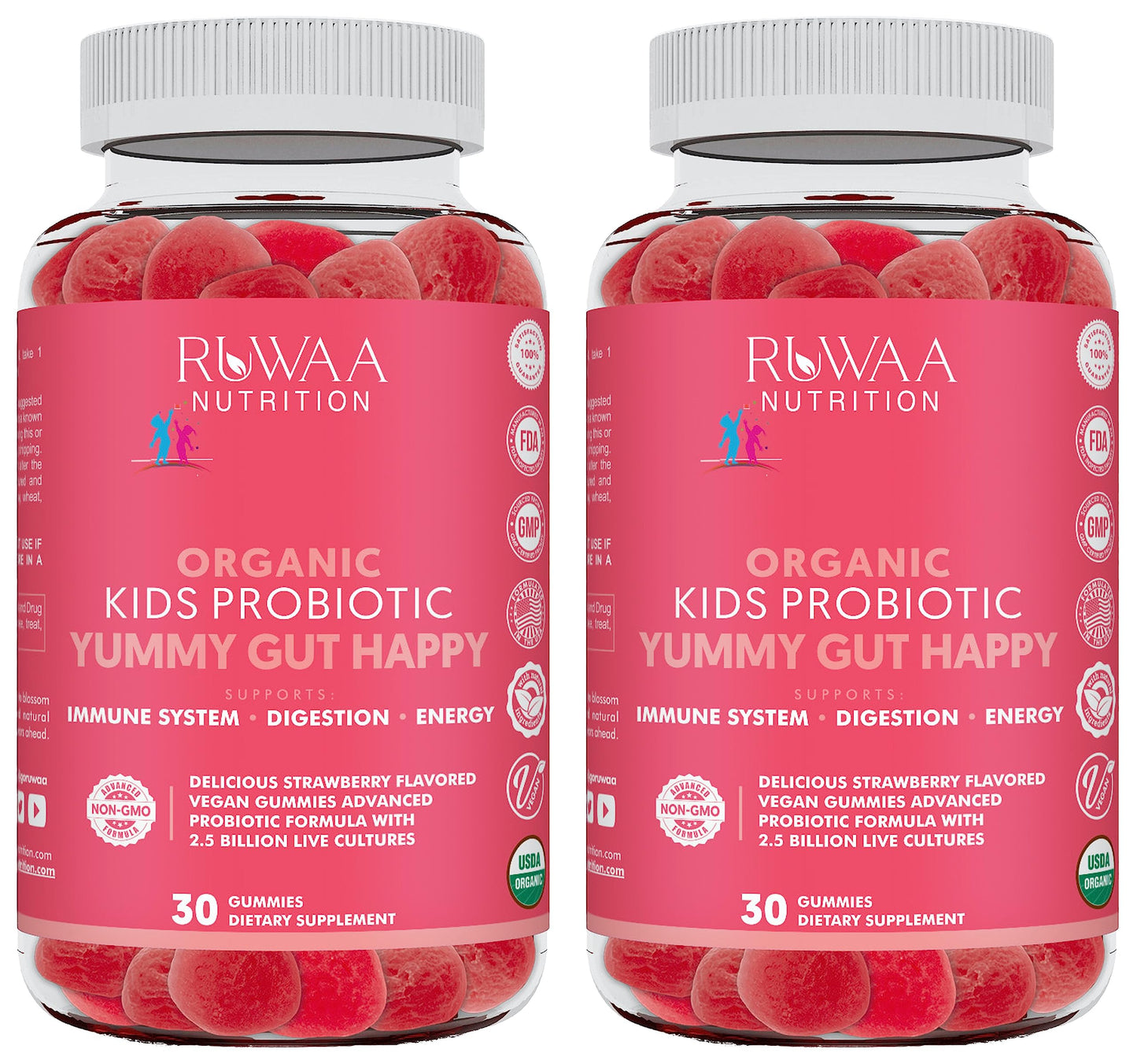 RUWAA NUTRITION Probiotic Gummies for Kids 30 Count