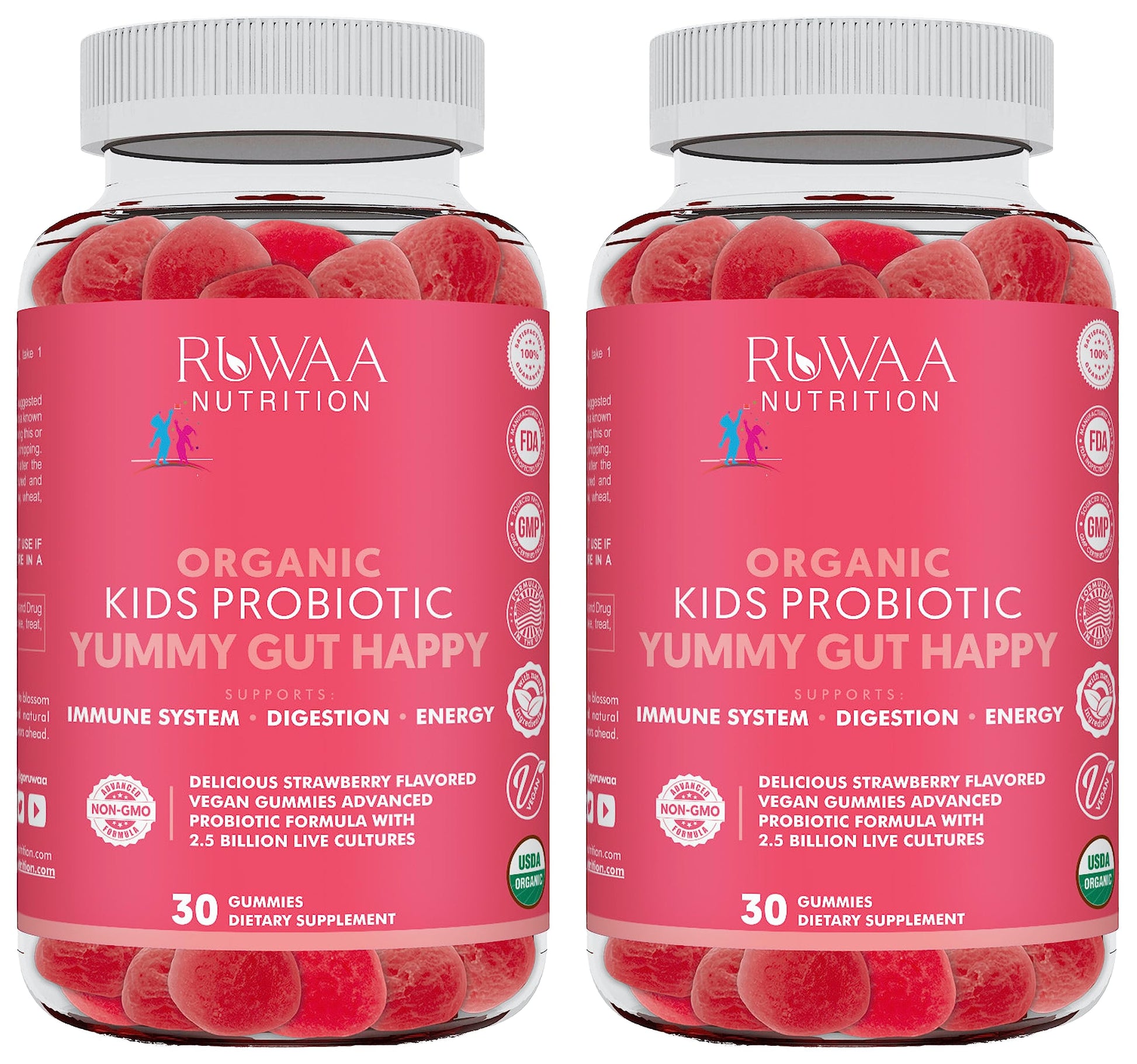 RUWAA NUTRITION Probiotic Gummies for Kids 30 Count