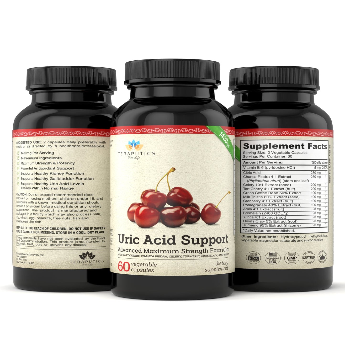 Teraputics Uric Acid Support Formula Capsule 60 Count