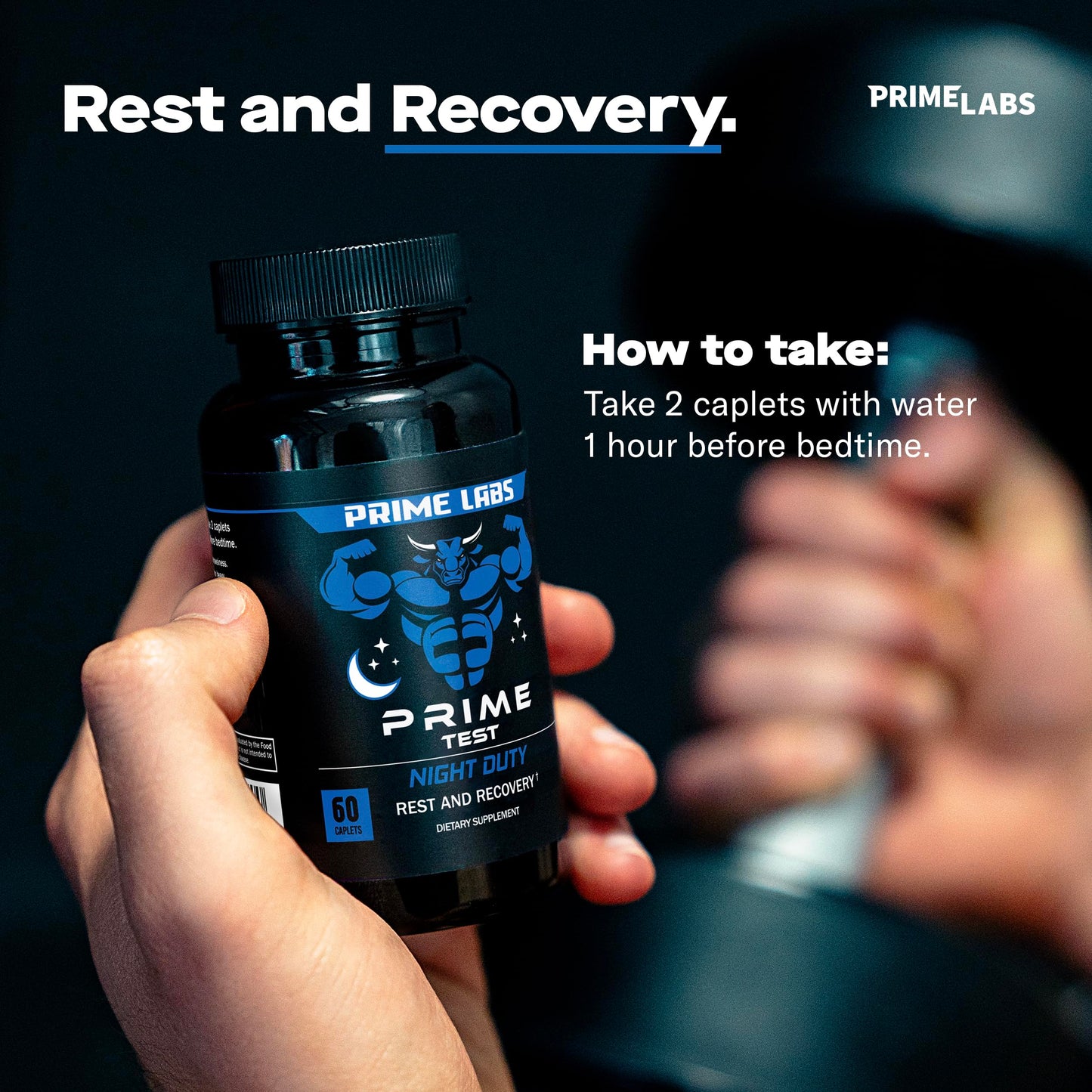 Prime Labs Night Duty Nighttime Testosterone Booster & Sleep Support Caplets 120 Count