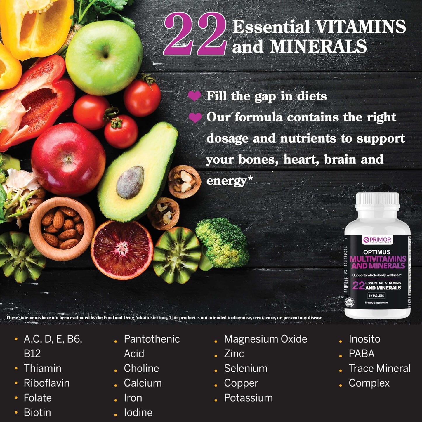 OPTIMUS WEIGHT Multivitamin & Minerals Tablet 60 Count