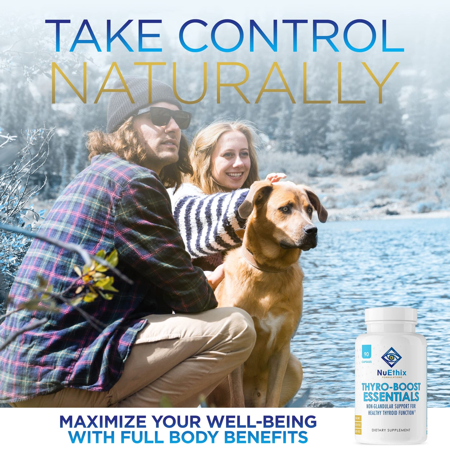 NuEthix Formulations Cort-Eaze Cortisol-Control Supplement and Thyro-Boost Essentials Bundle, 60 Capsules and 90 Capsules