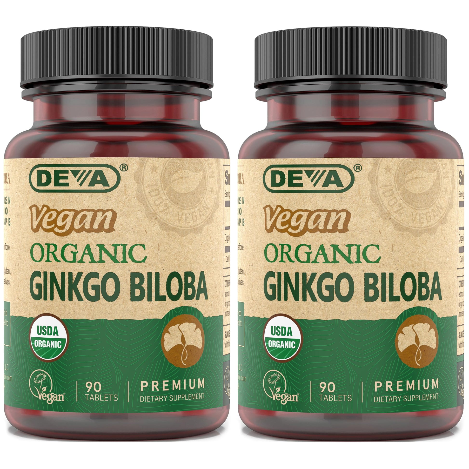 DEVA Vegan Ginkgo Biloba Dietary Supplement Capsules 180