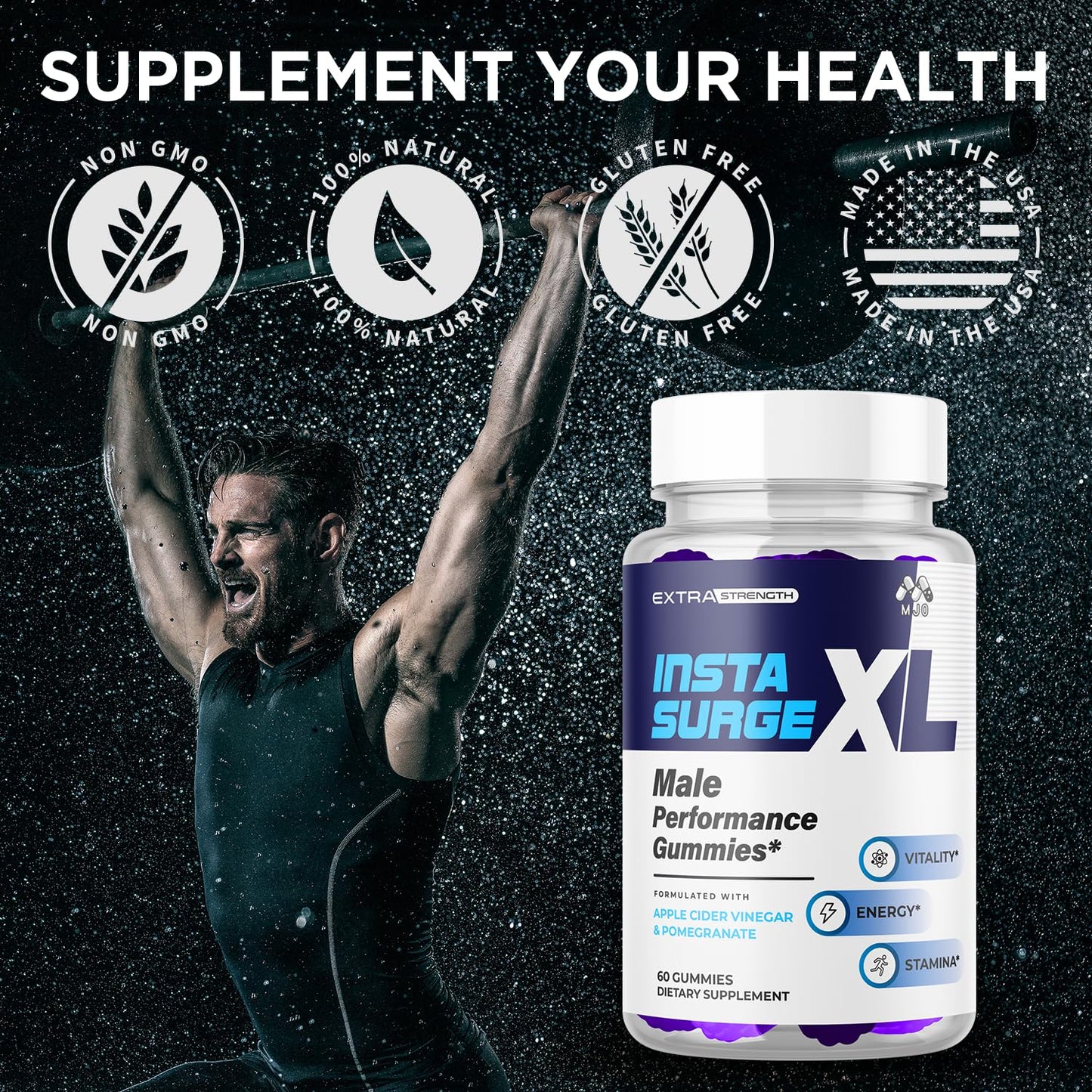 MJO Insta Surge XL Gummies for Men, 180 Gummies