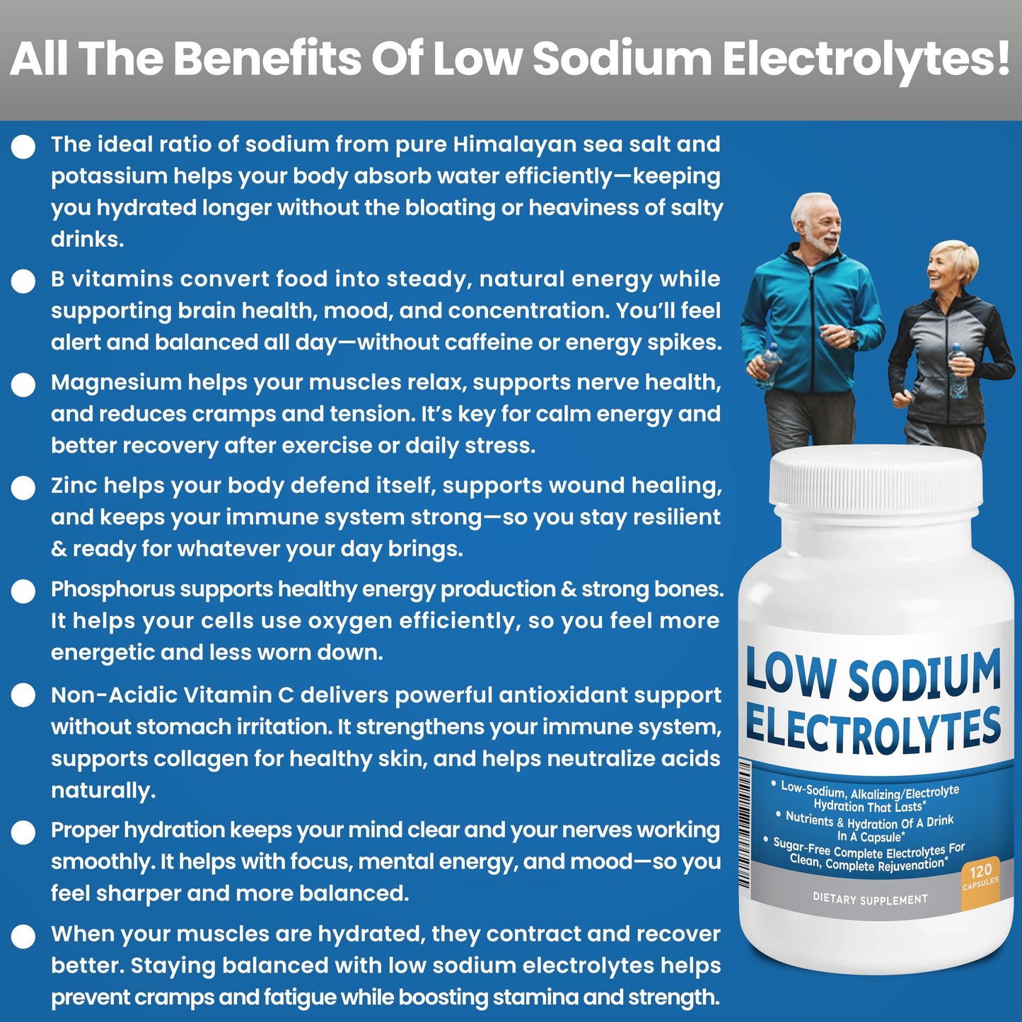Kidney Restore Low-Sodium Electrolyte Supplement Capsules, 120 Count