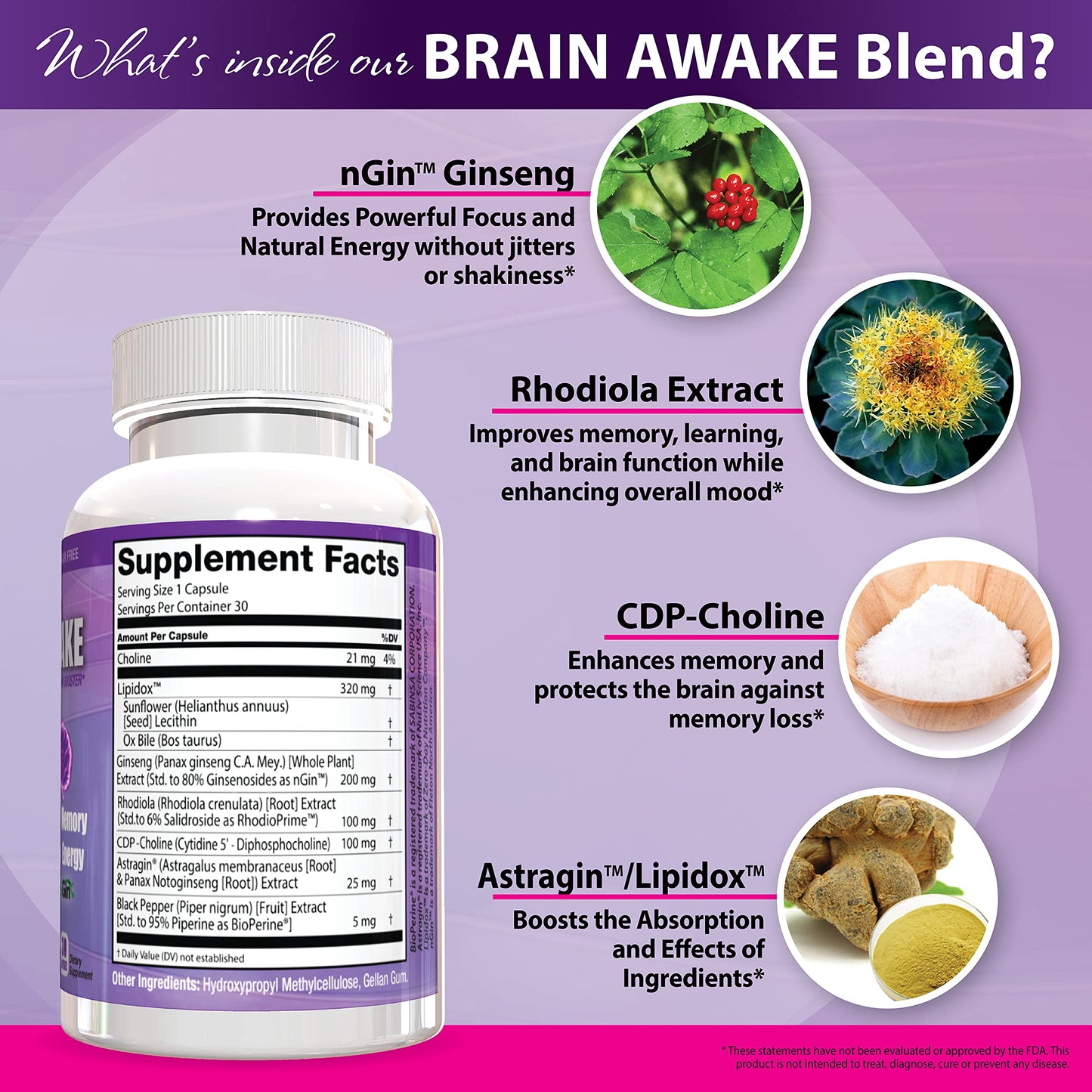 Natural Science Creation Super Mom Brain Awake Natural Energy Capsules 30 Count