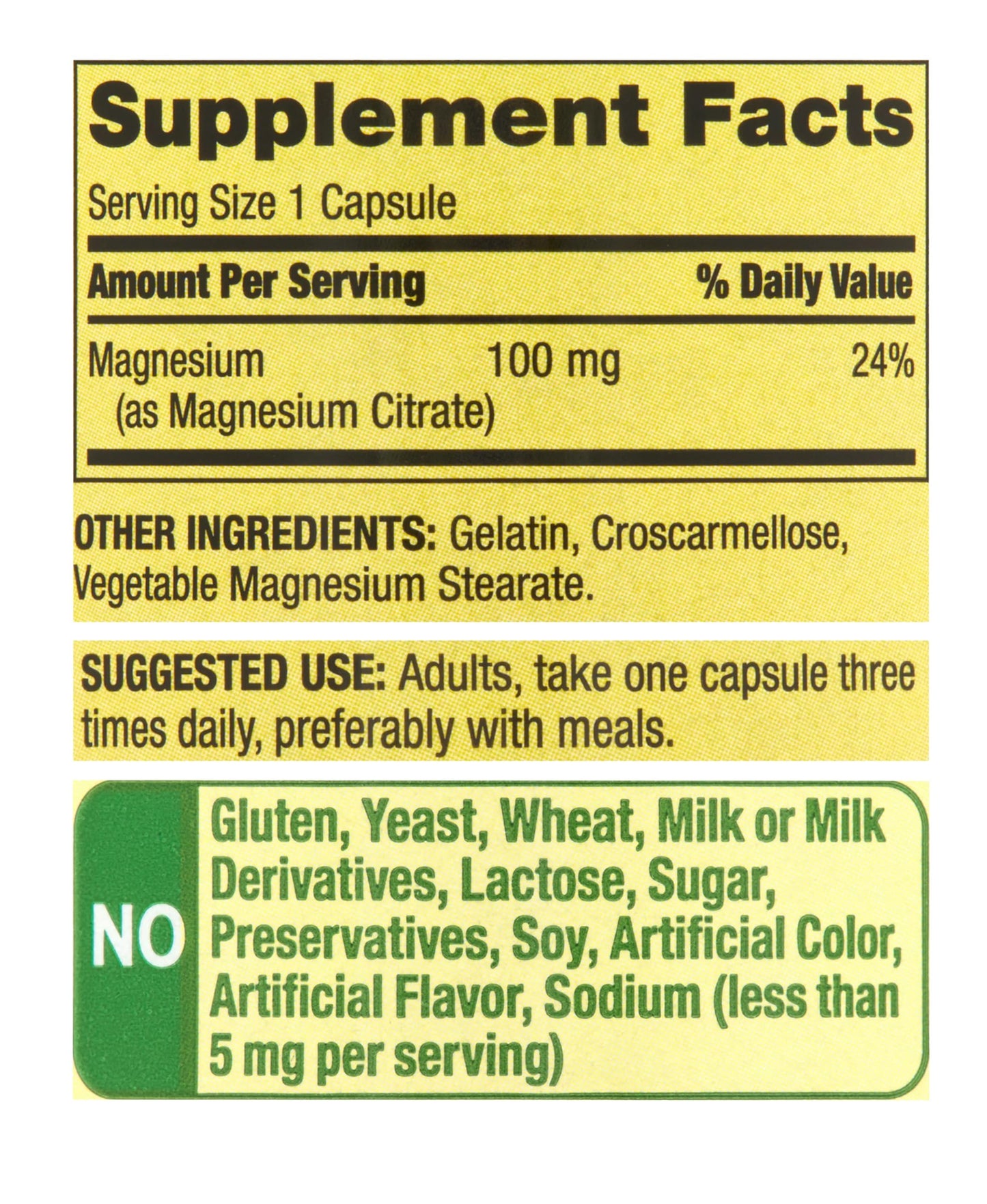 Generic Magnesium Citrate 100mg Capsules, 100 Count