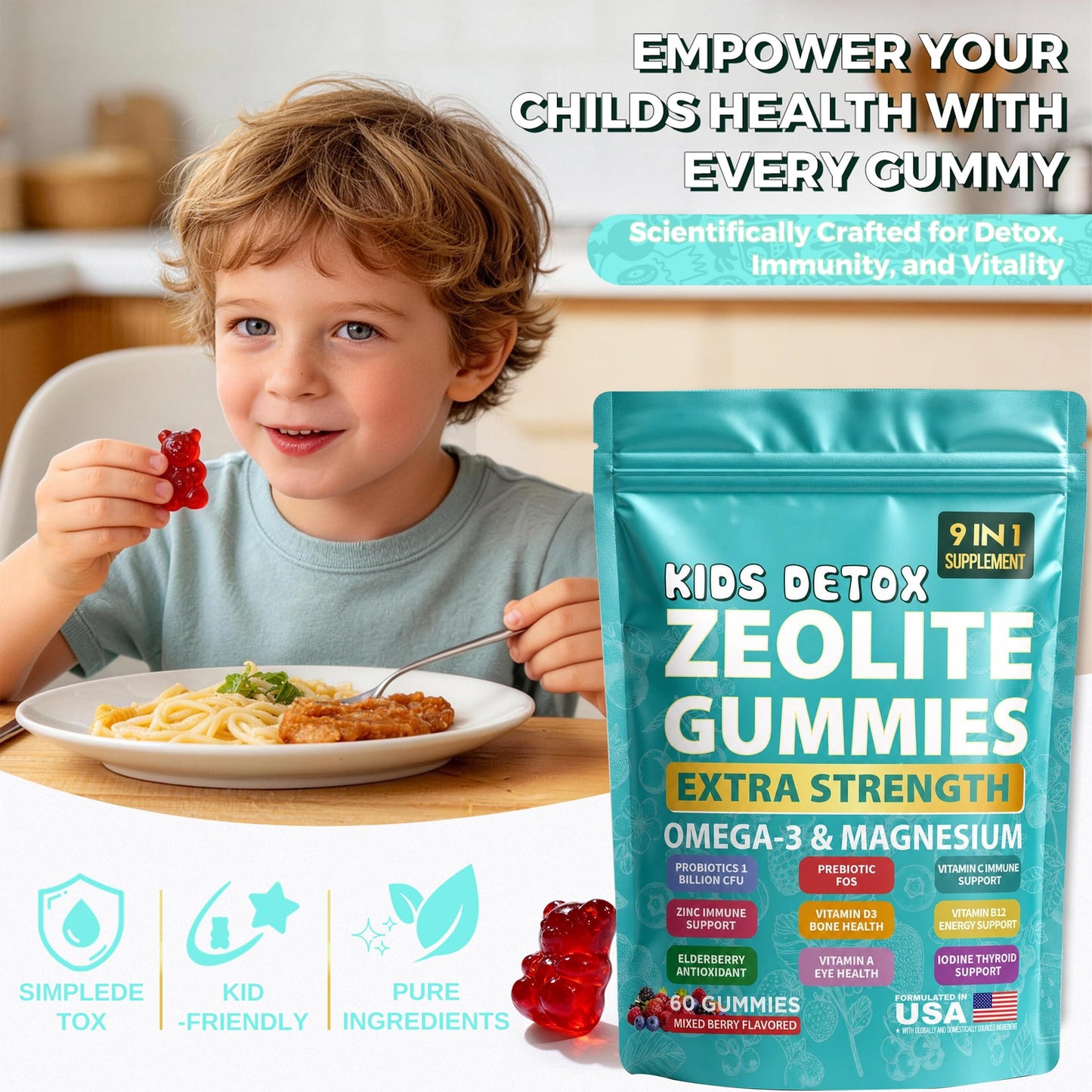 A Curated Vibe Zeolite Kids Gummies 60 Count
