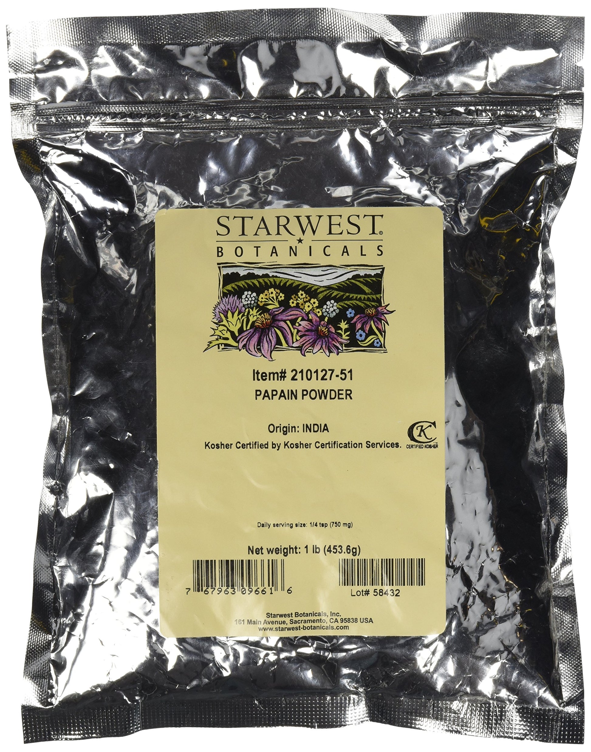Starwest Botanicals Papain Powder 2,000 USP/mg, 16 oz