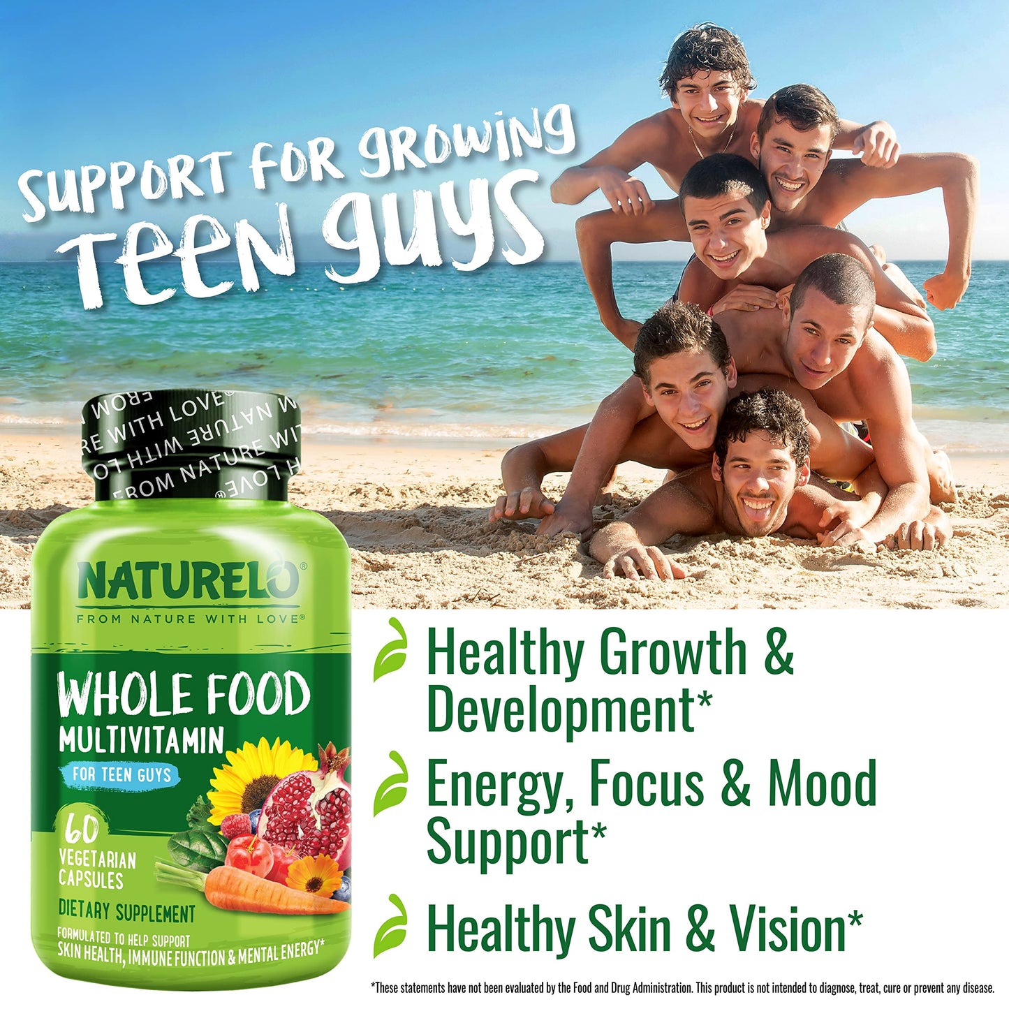NATURELO Teen Multivitamin Capsule, 60 Capsules