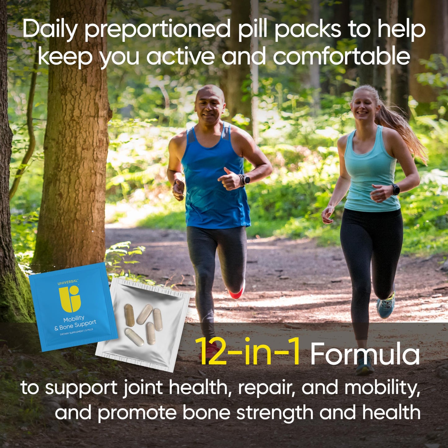 Universal U Mobility & Bone Support Daily Multivitamin 12-in-1 Capsules, 30 Count